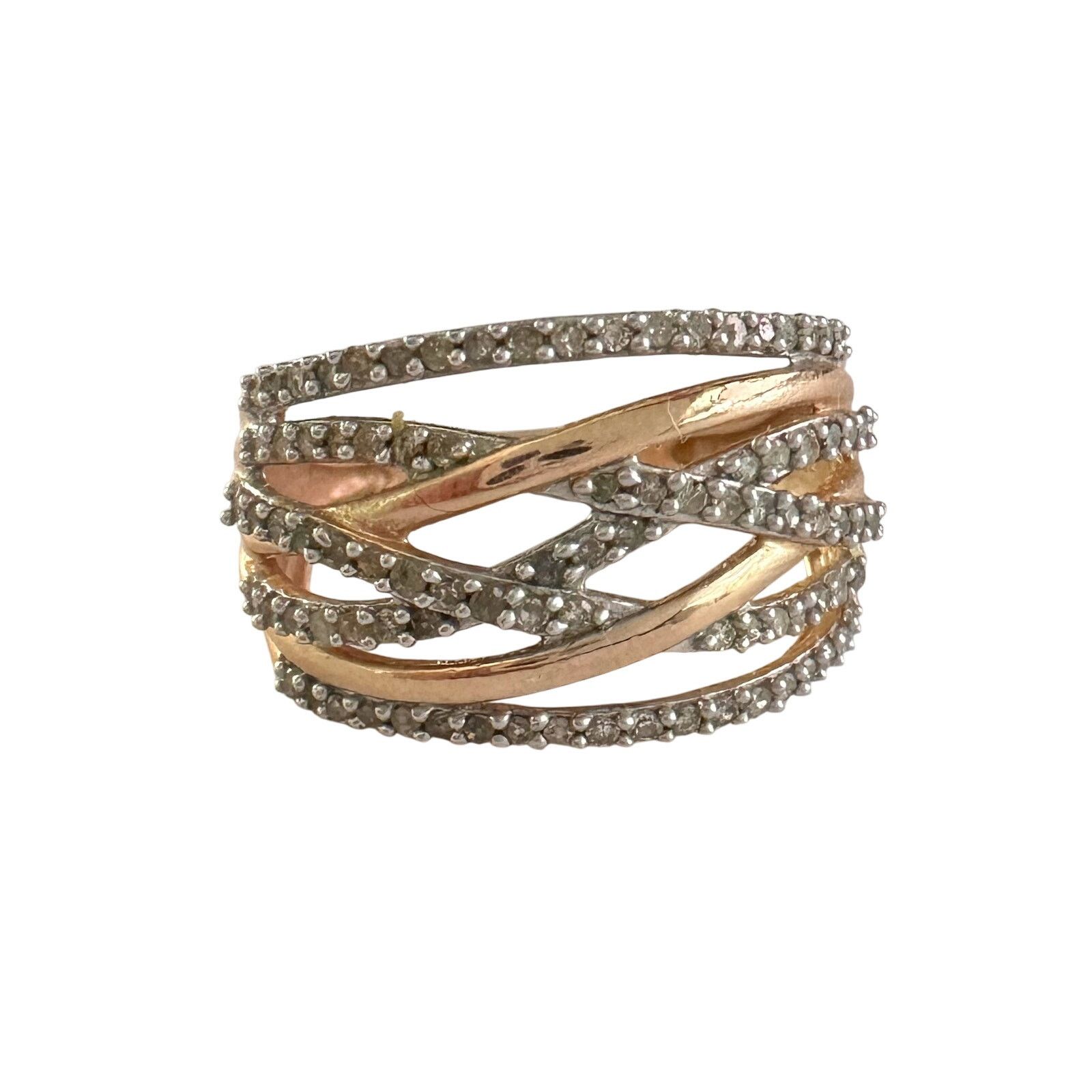 Other 1/2 Carat Natural Diamond Braided Woven Paths Ring Size 7 Size ONE SIZE - 3 Thumbnail