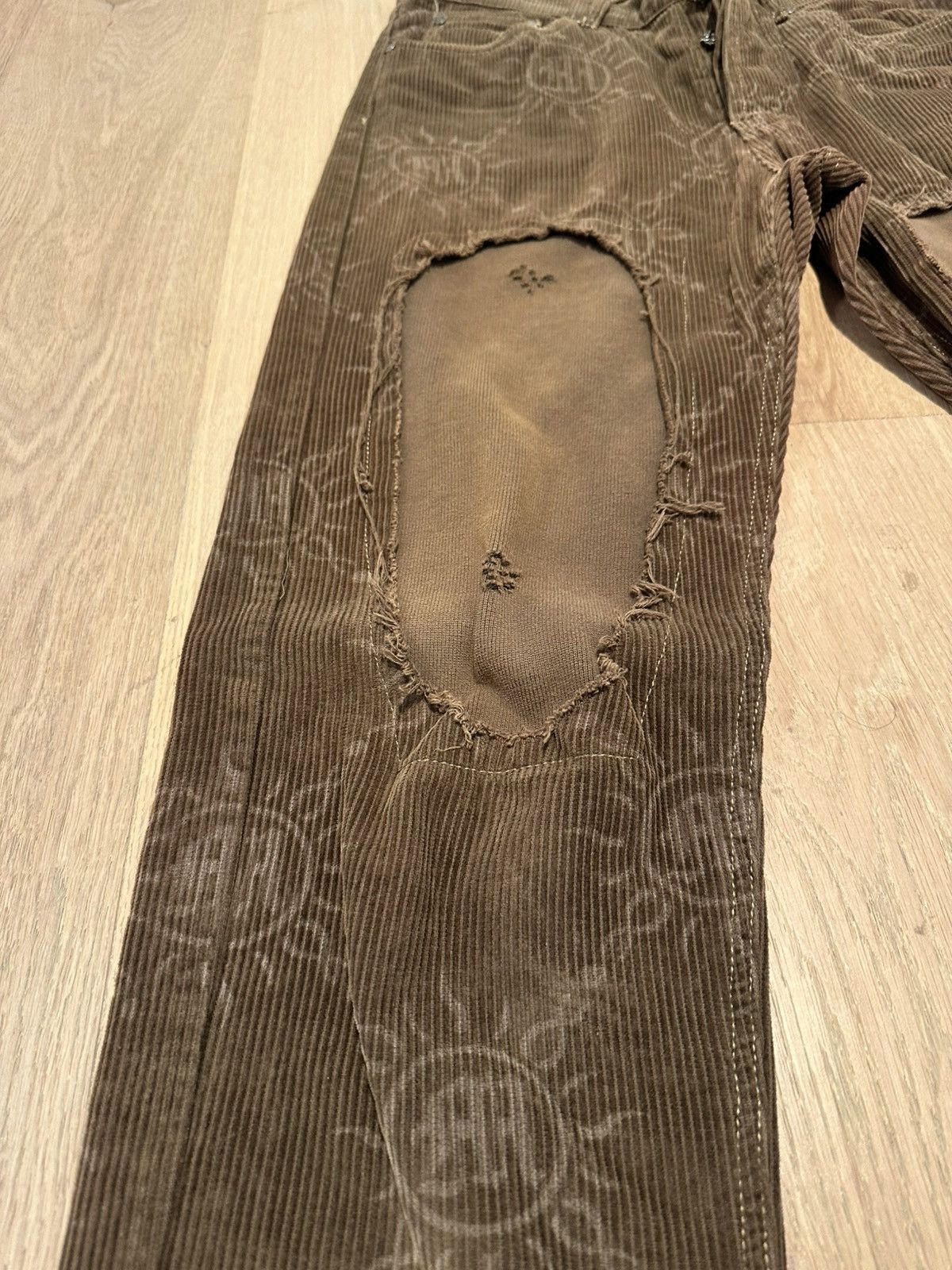 Menace Ripped Corduroy Pants Size US 32 / EU 48 - 3 Thumbnail