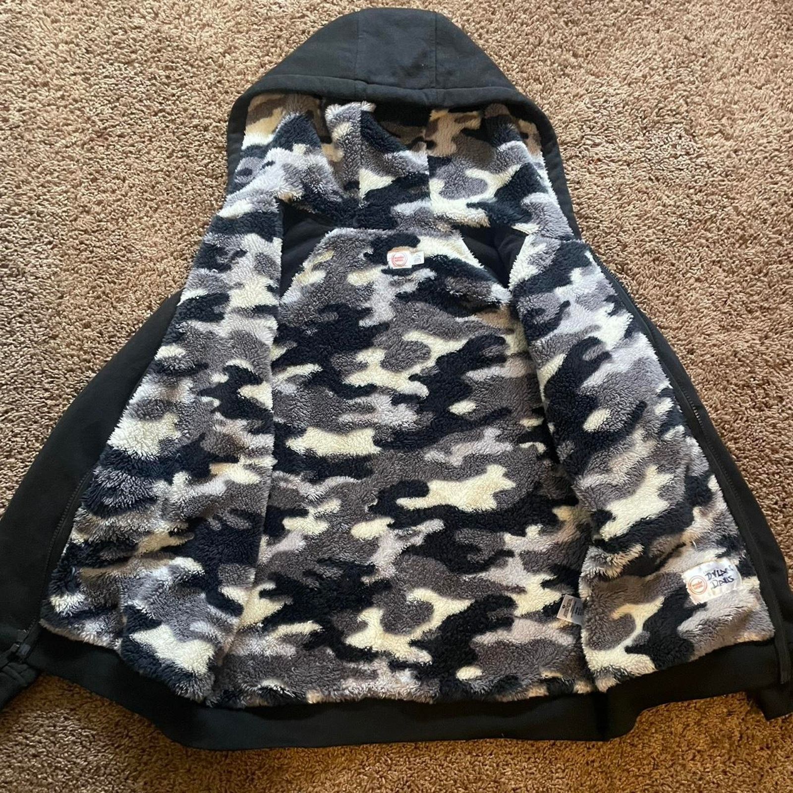 Vintage Black and grey camo hoodie Size US XL / EU 56 / 4 - 1 Thumbnail