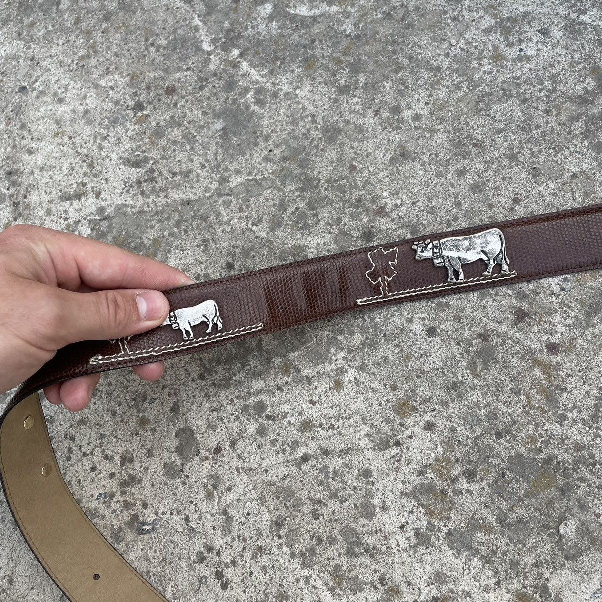 Vintage Vintage Belt Leather with Cow Japanese Style Y2K 90s Size ONE SIZE - 8 Thumbnail
