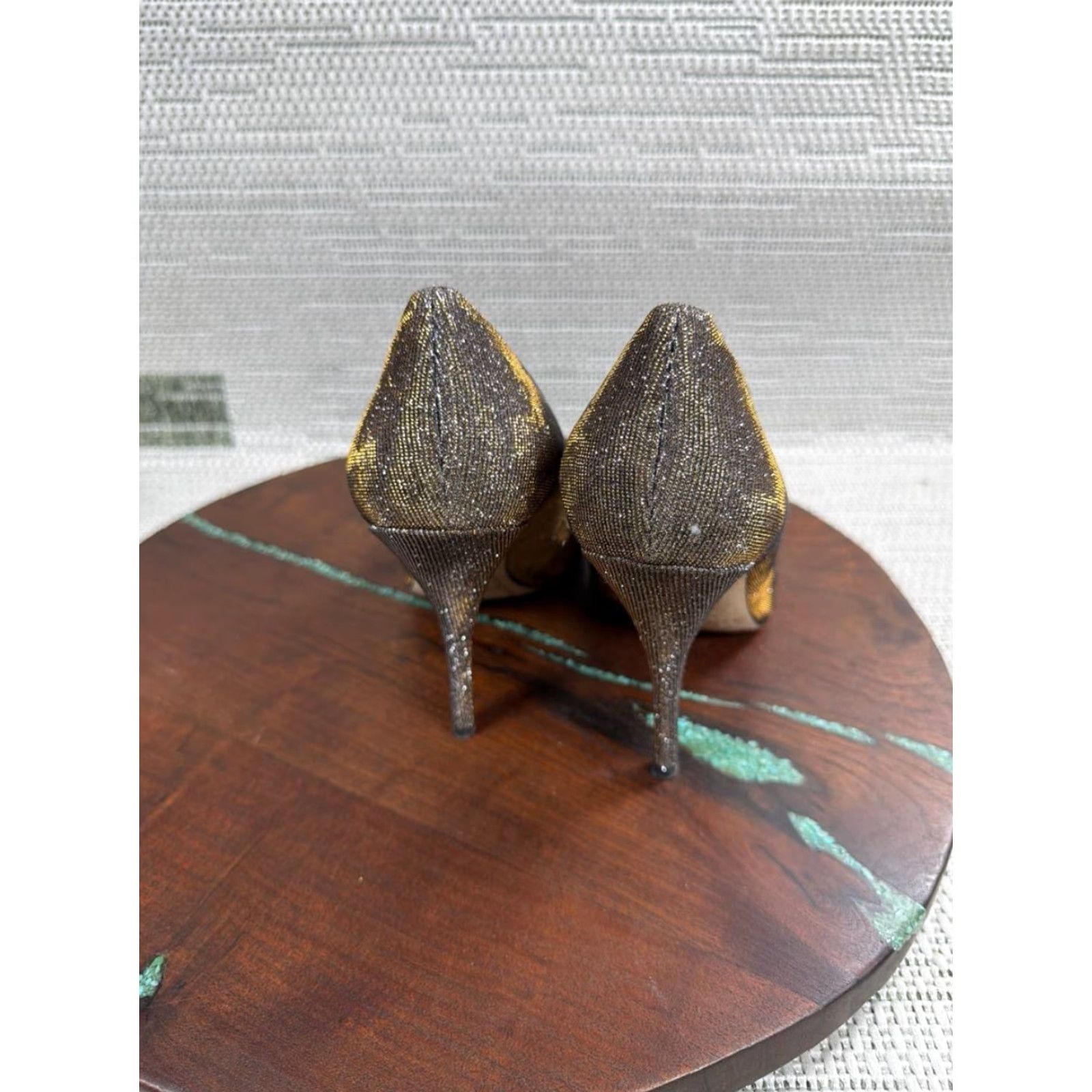 Vintage VINTAGE Kate Spade New York Heels Womens 9 B Licorice Glitter Pump Pointed Toe Size US 9 / IT 39 - 5 Thumbnail