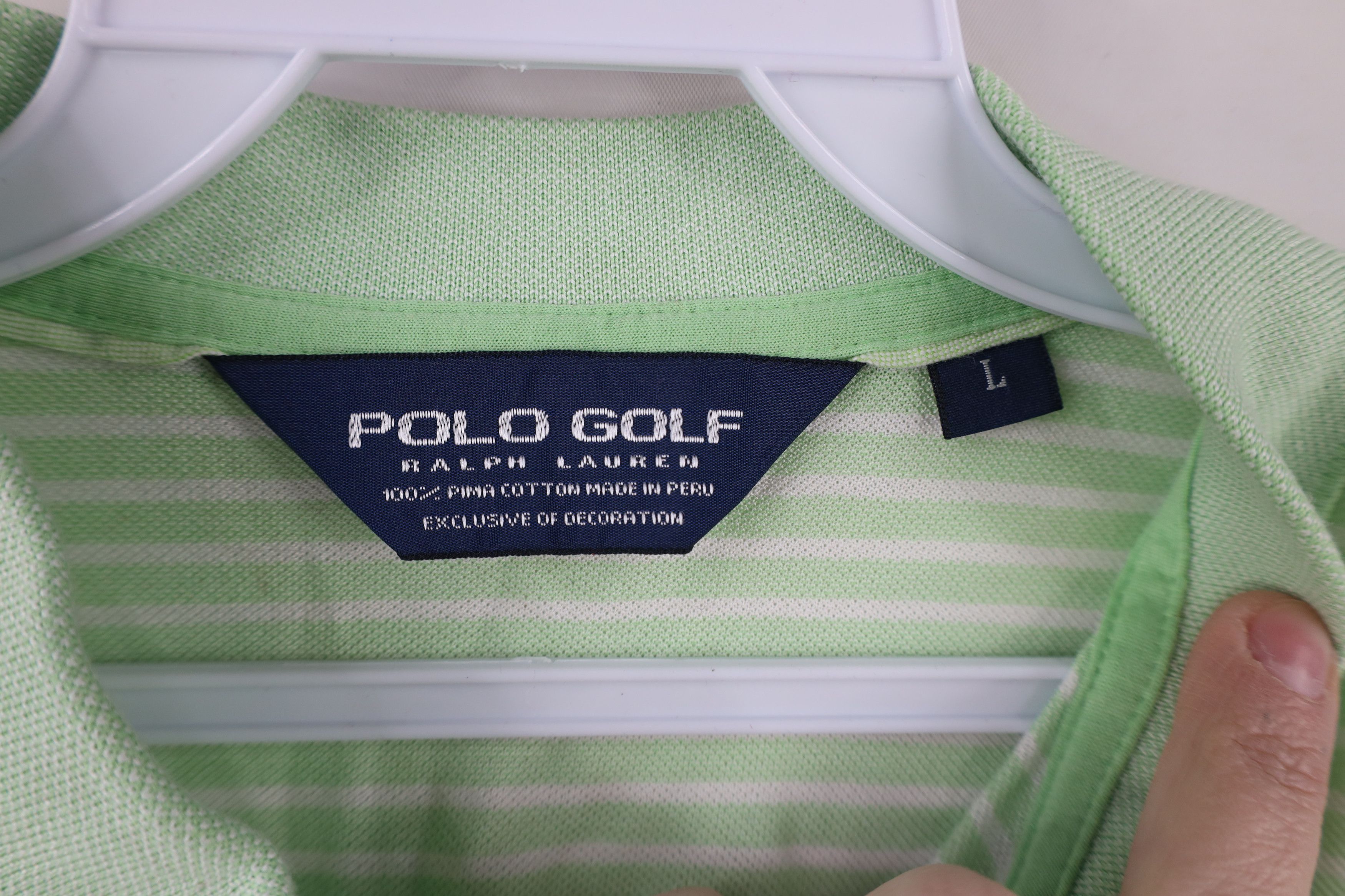Ralph Lauren × Vintage Polo Golf Ralph Lauren Striped AJGA Bluegrass Junior Polo Size US L / EU 52-54 / 3 - 7 Thumbnail