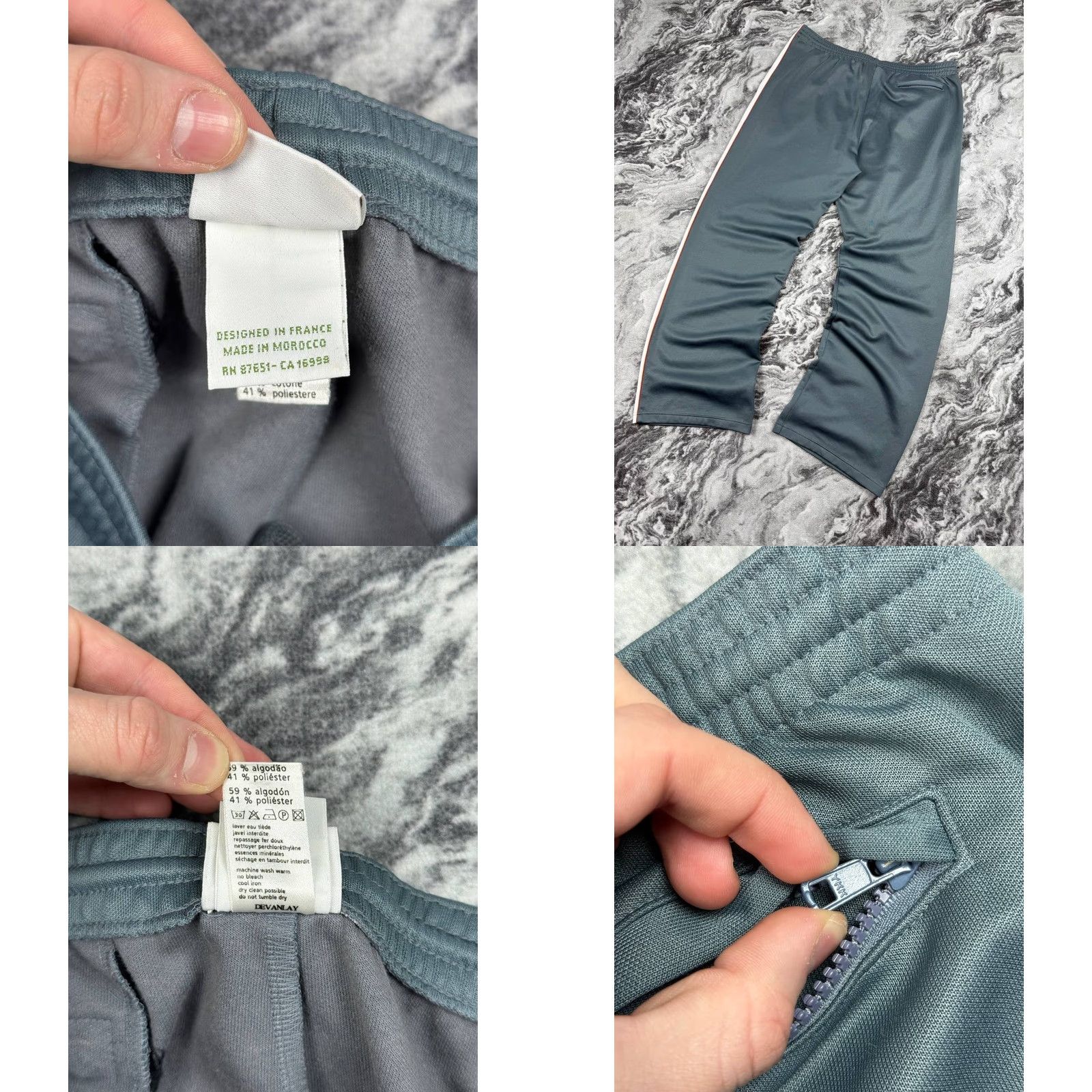 Lacoste VINTAGE Lacoste Track Suit Jacket And Pants Men 2XL Gray Tracksuit Set Logo Pockets Zipper Activewear Size 48R - 10 Thumbnail