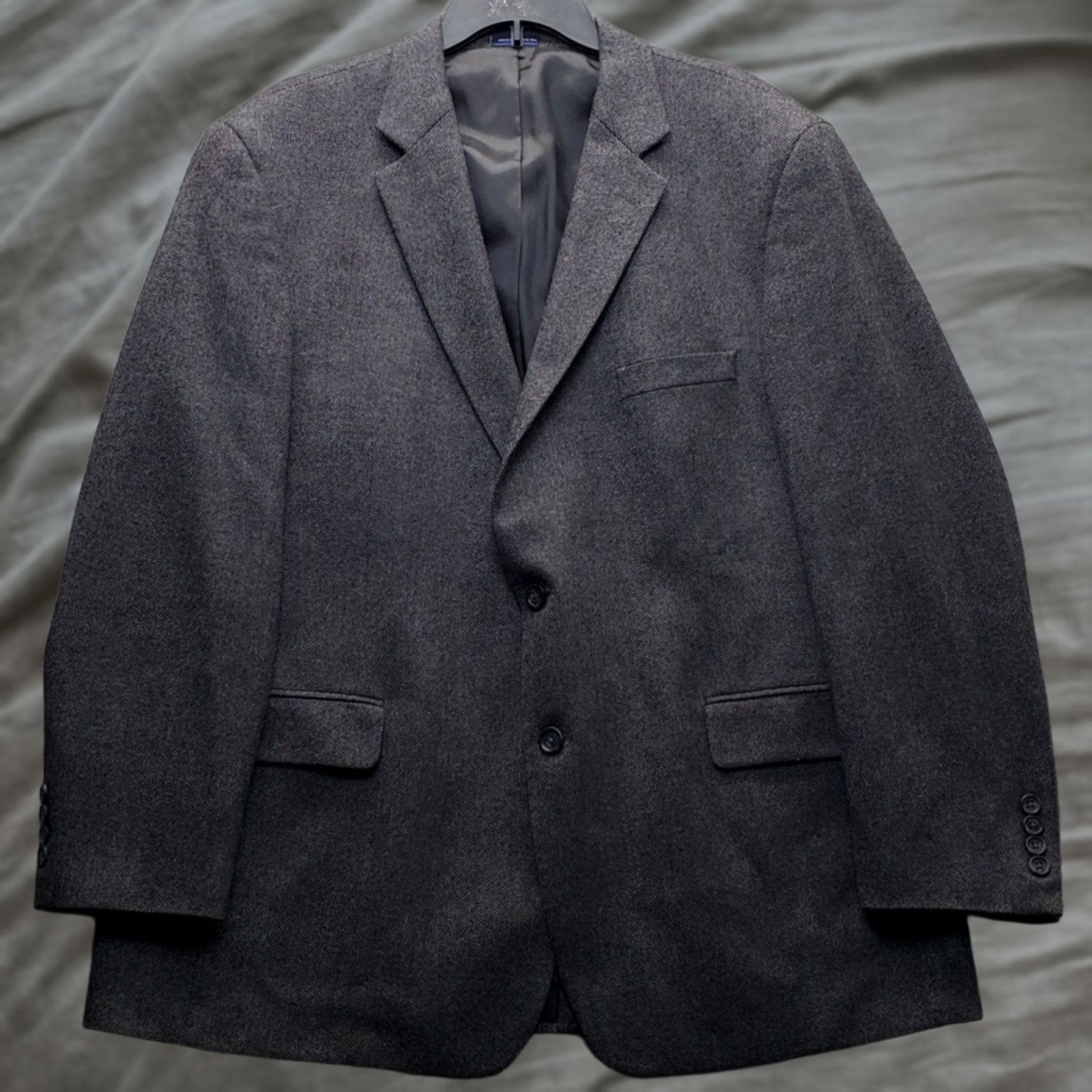 Stafford Stafford Blazer Jacket Mens 48 Notch Lapel Single Breasted Wool Multicolor Solid Early 90s Style Size 48R - 1 Thumbnail