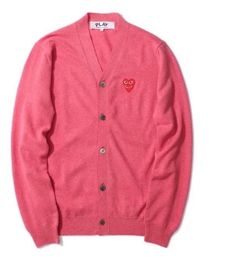 Comme Des Garcons Pink wool cardigan