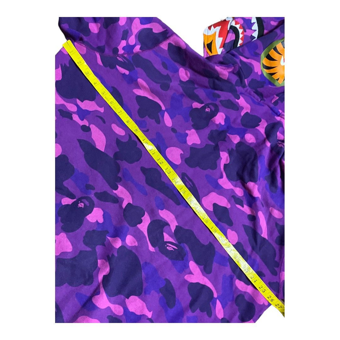 BAPE Double Shark / Tiger Full Zip Hoodie Purple camo