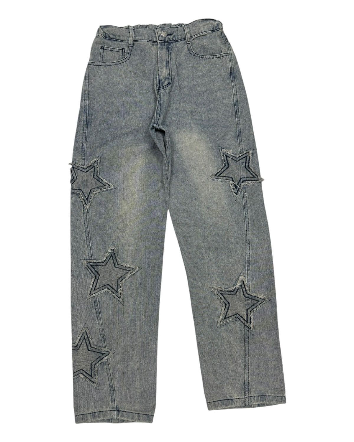 JNCO Star Embroidery Jeans Japanese Street Fashion Style Size 26" / US 2 / IT 38 - 4 Thumbnail