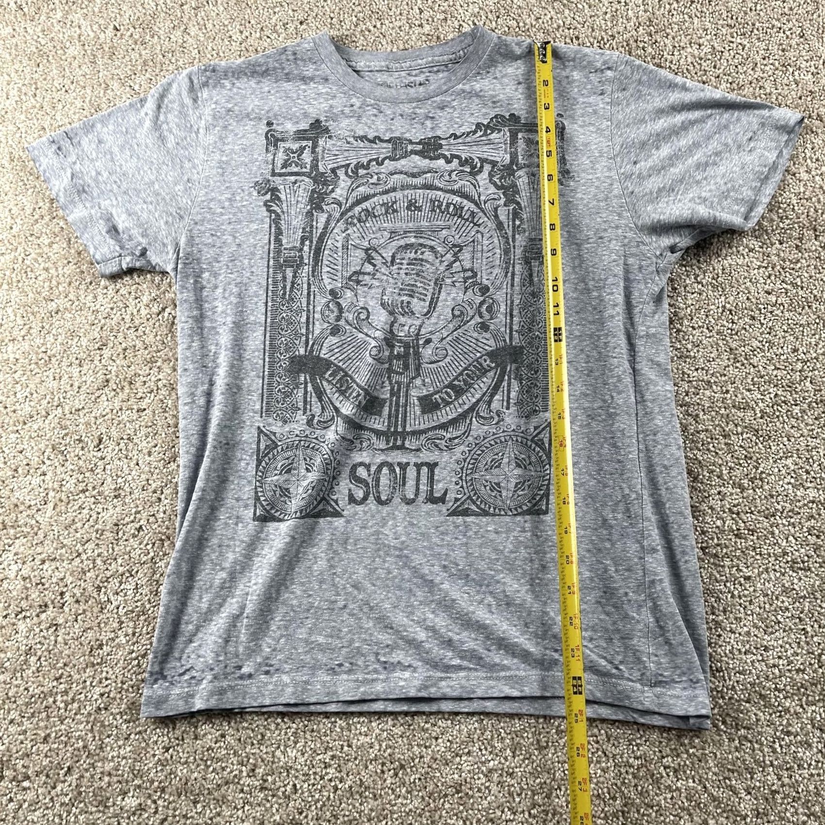Vintage Fifth Sun Shirt Mens M Gray Rock Roll Soul Microphone Graphic Tee Size US M / EU 48-50 / 2 - 4 Thumbnail
