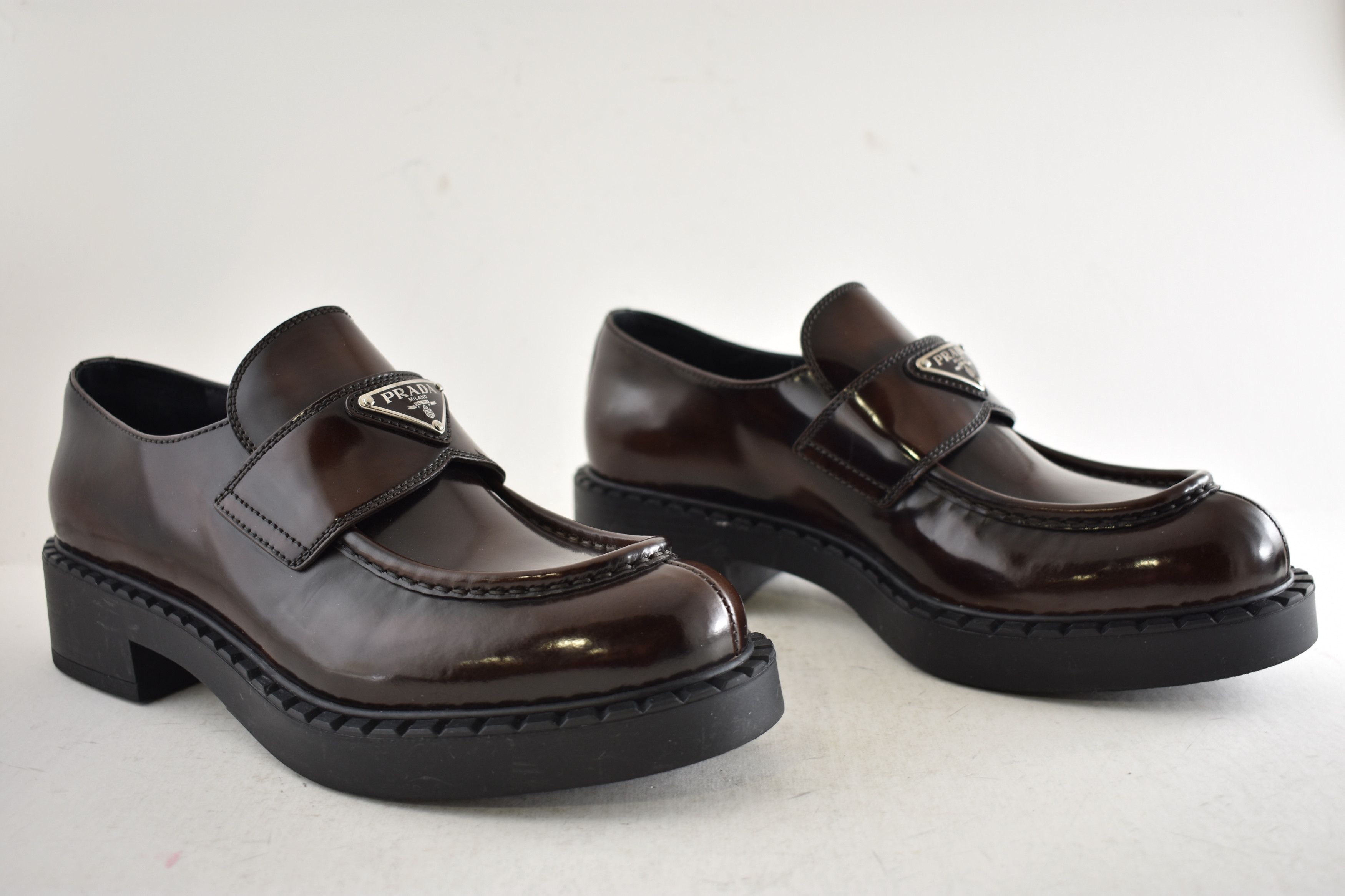 Prada Prada Triangle Logo Black Platform Loafer Slip On Flat 41.5 Size US 11.5 / IT 41.5 - 4 Thumbnail