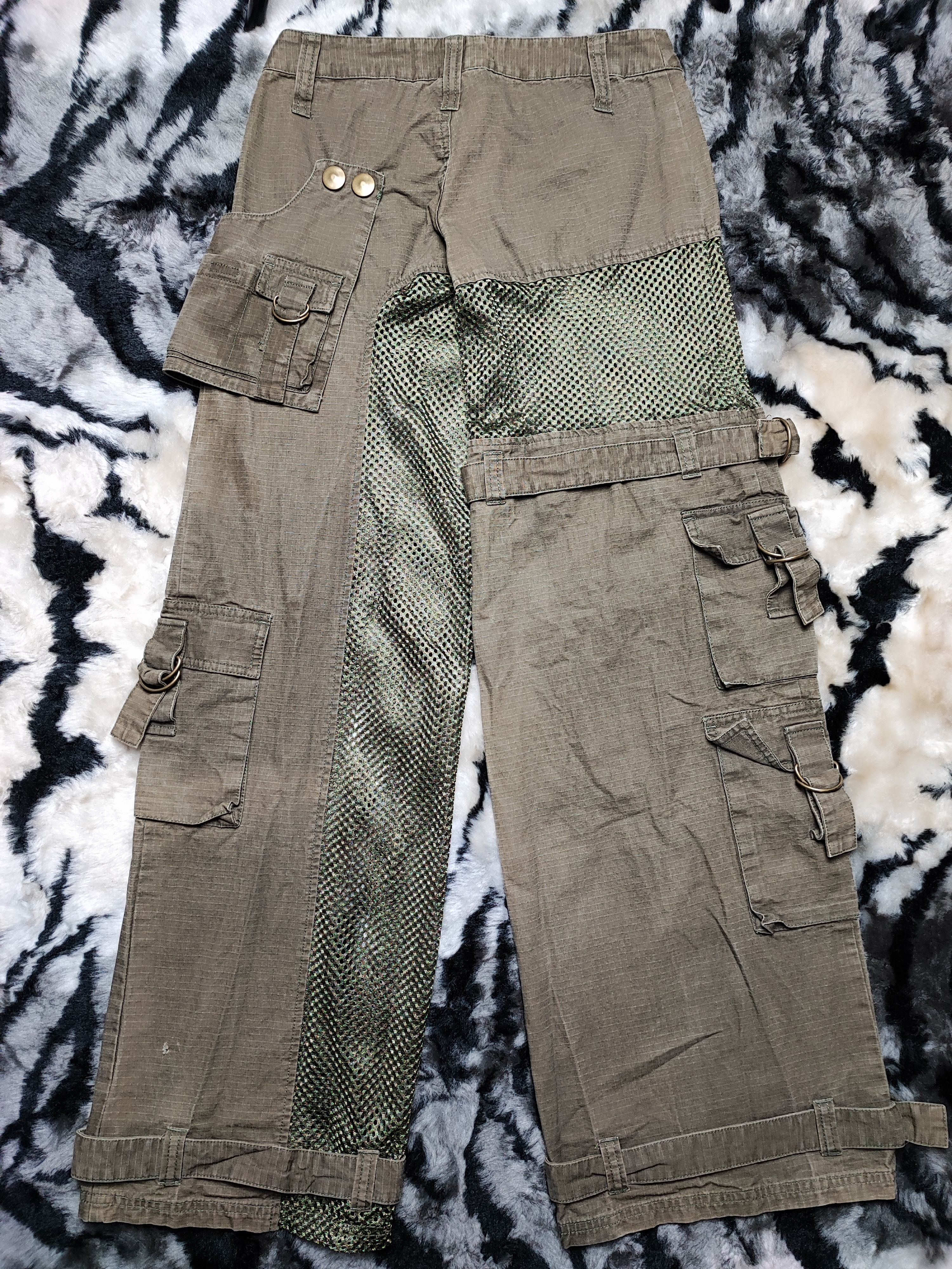 If Six Was Nine Vintage LB-03 Bondage Punk Cargo Mesh Military Pants Size US 28 / EU 44 - 16 Thumbnail