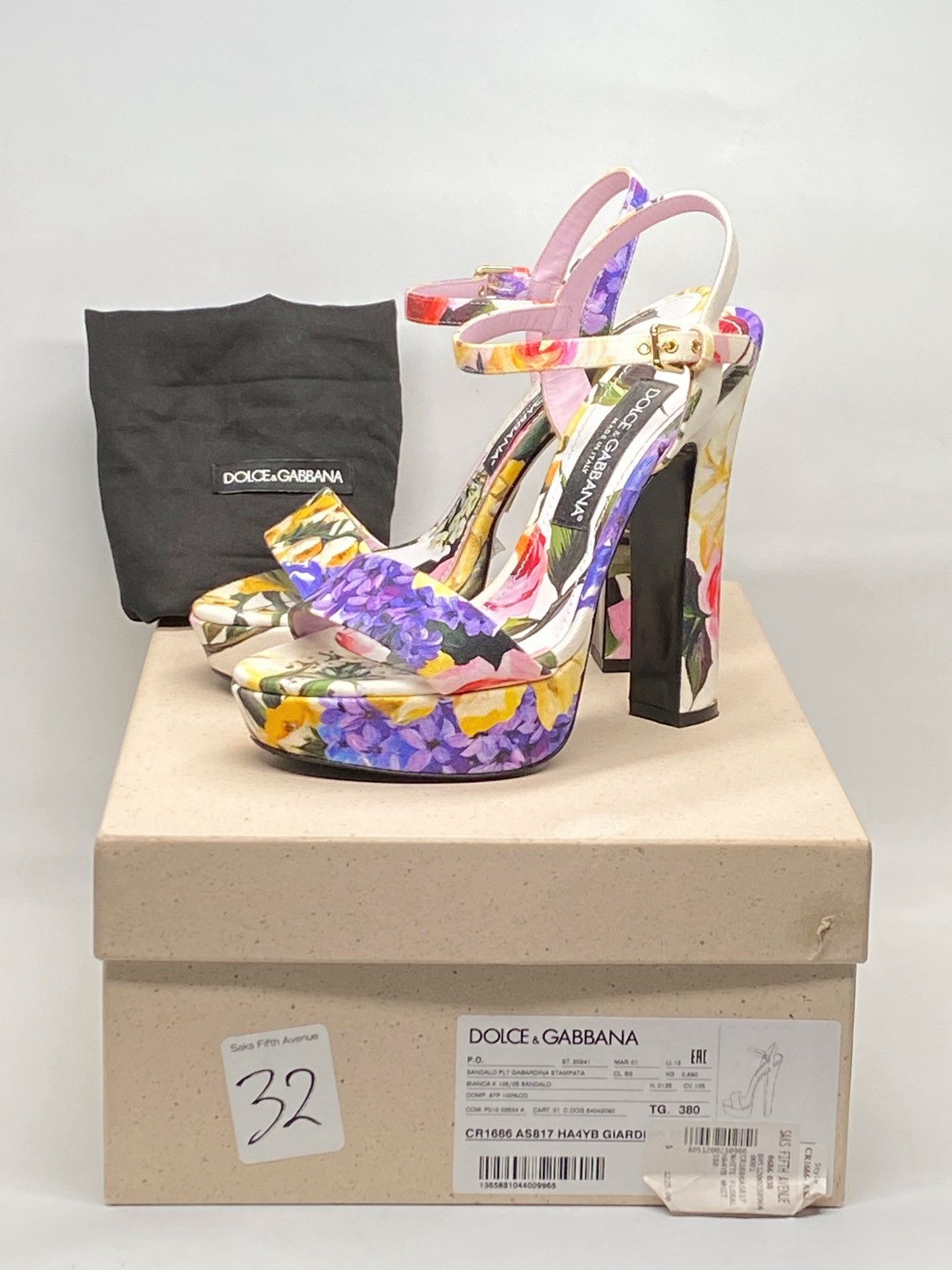 Dolce & Gabbana Dolce & Gabbana floral gabardine platform sandals size 38 Size US 8 / IT 38 - 11 Thumbnail