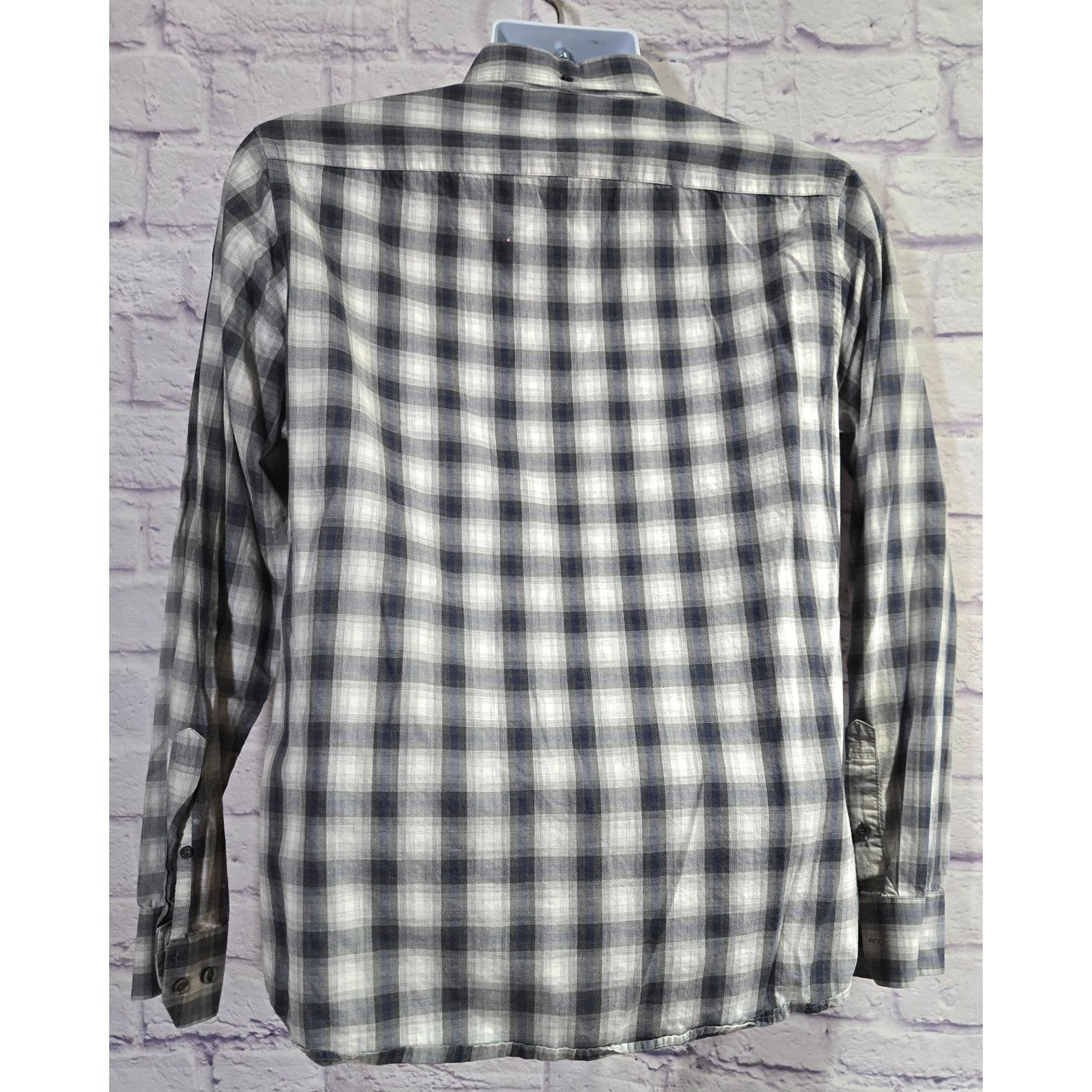 Joseph Abboud Joseph Abboud Black Gray Plaid Button Up Men's Shirt Medium Size US M / EU 48-50 / 2 - 2 Thumbnail