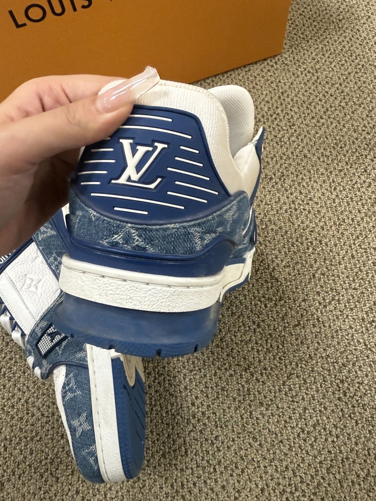 Louis Vuitton LOUIS VUITTON LV TRAINER MONOGRAM DENIM WHITE BLUE Size US 9 / EU 42 - 12 Thumbnail