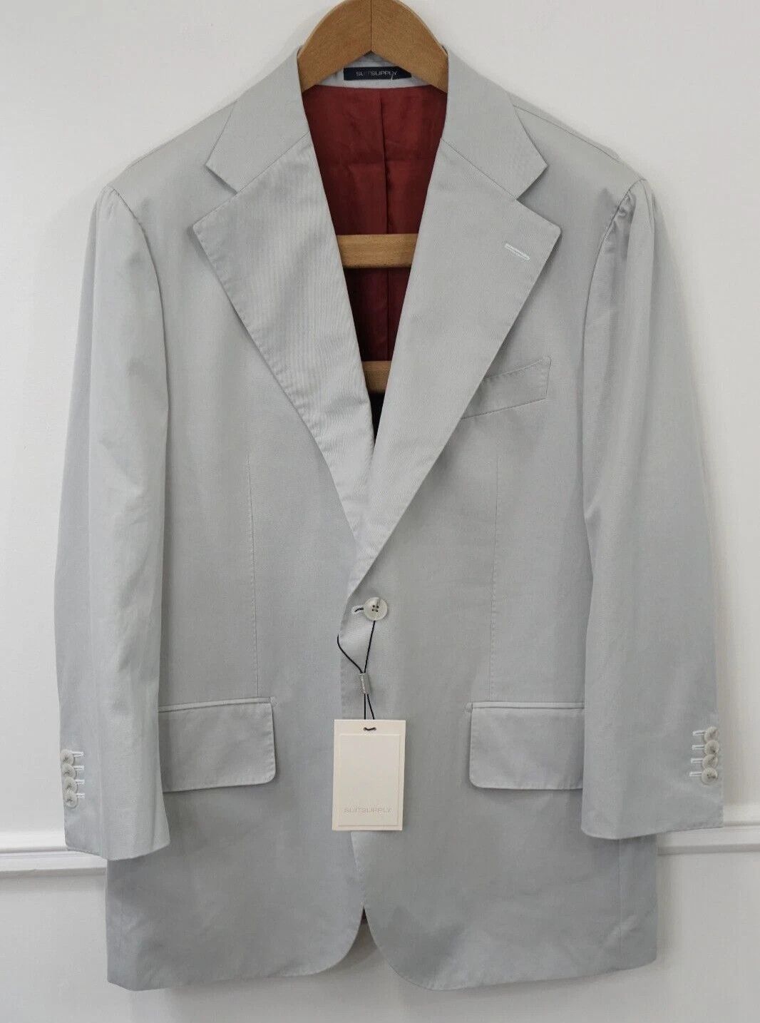 Suitsupply Men Suitsupply Blazer La Spalla Cotton & Cashmere Grey US44 Size 44R - 1 Thumbnail