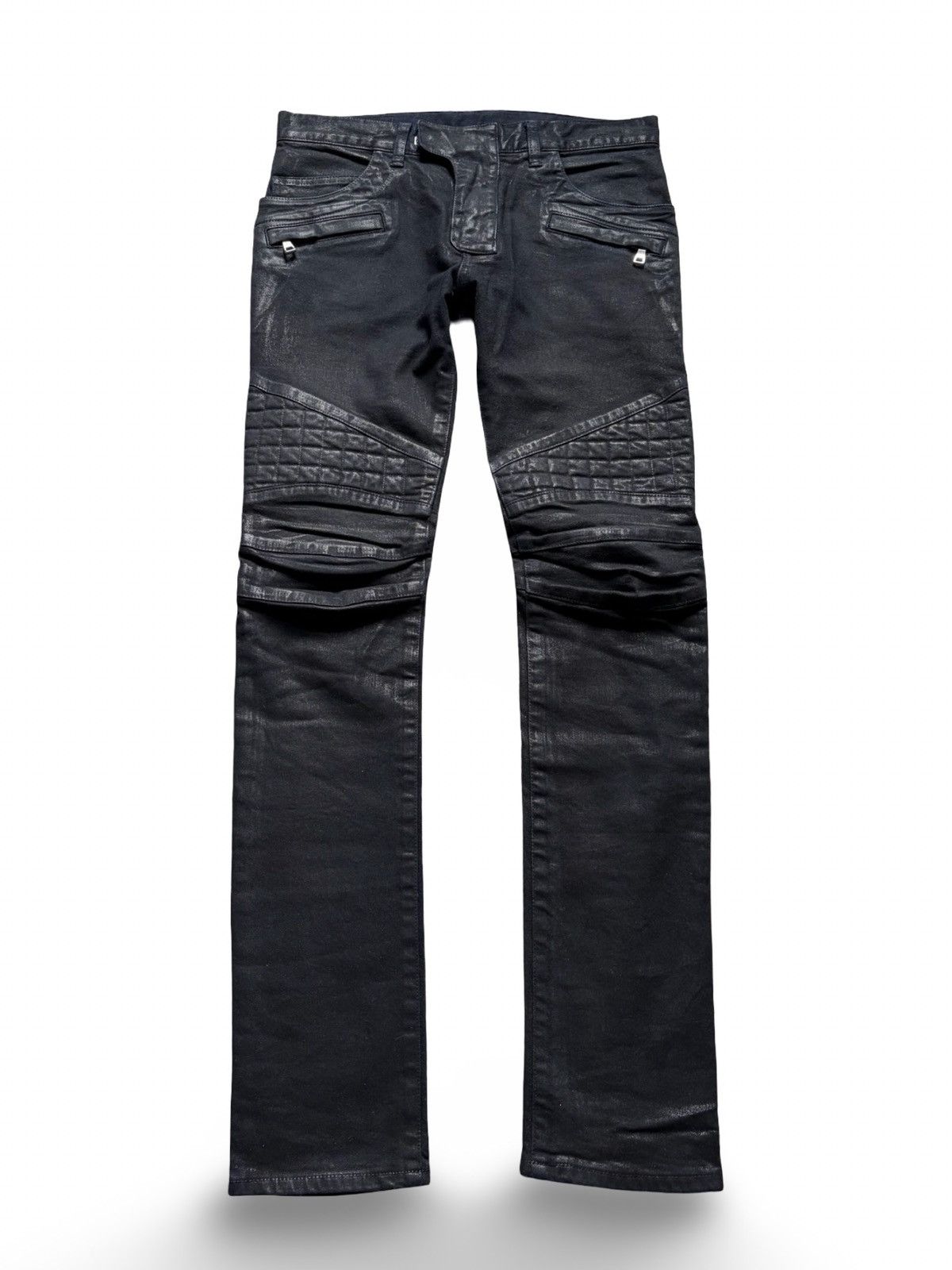 Balmain Balmain AW12 Waxed Biker Size US 30 / EU 46 - 1 Thumbnail