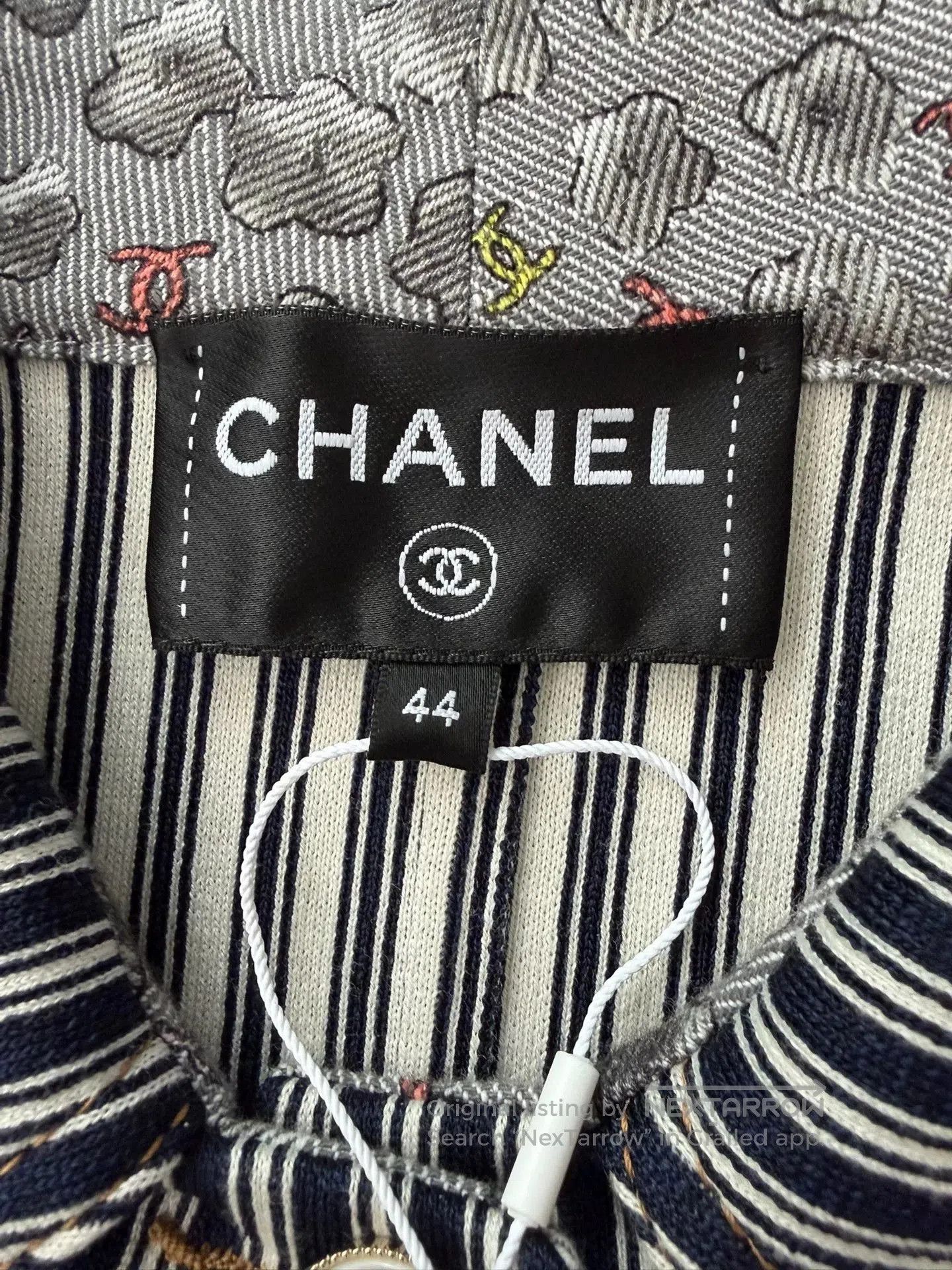 Chanel Chanel Blue White Stripe Shirt Jacket. Size US L / EU 52-54 / 3 - 5 Thumbnail