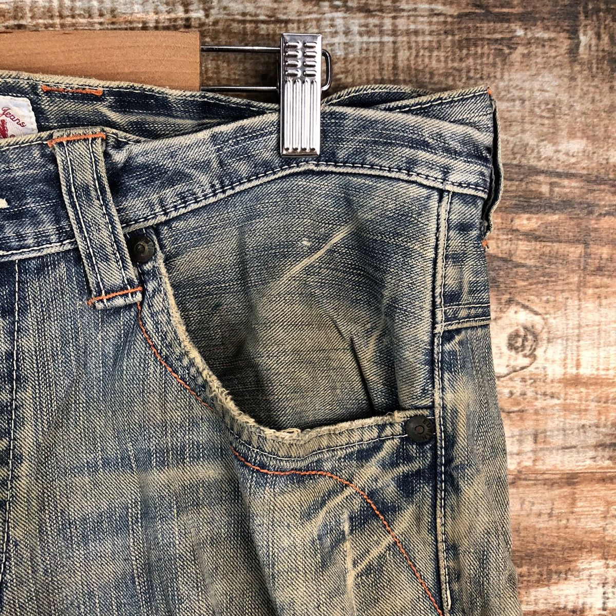 Edwin DLL Edwin Blue Distressed ripped Denim Pants #C239 Size US 35 - 8 Thumbnail