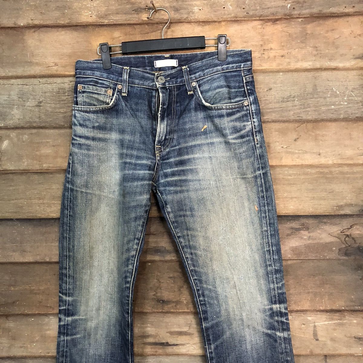 Uniqlo Uniqlo UJ faded Blue ripped distressed Denim Pants #7307 Size US 30 / EU 46 - 2 Thumbnail