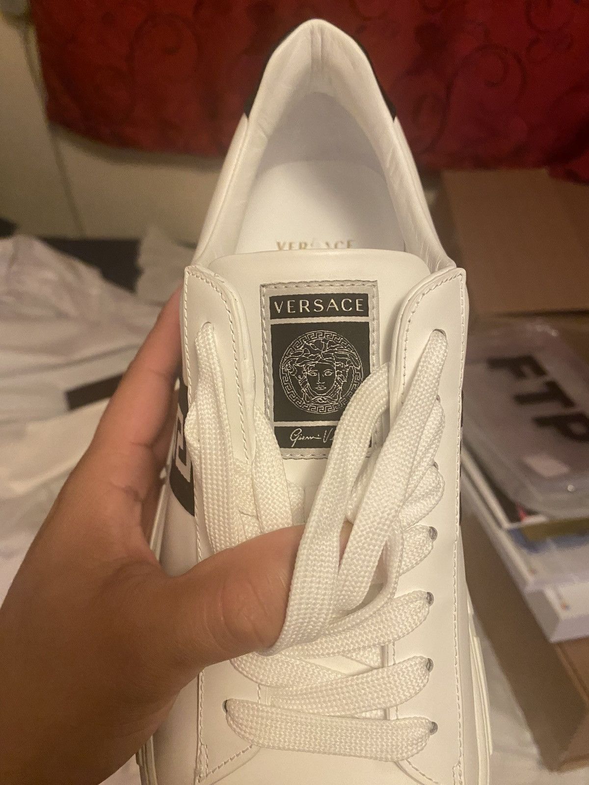 Versace Versace Embroidered La Greca Leather Sneakers Size US 9 / EU 42 - 5 Thumbnail