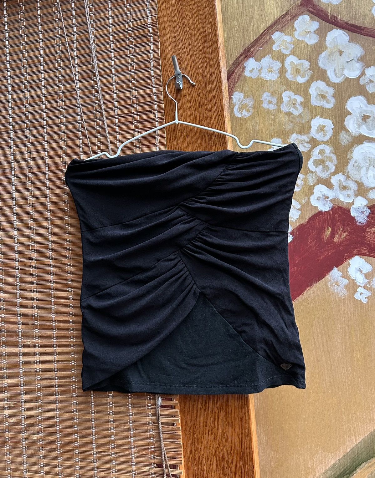 Morgan De Toi Y2K Morga De Toi Black Strapless Bandeau Tube Top Ruched Size S / US 4 / IT 40 - 2 Thumbnail