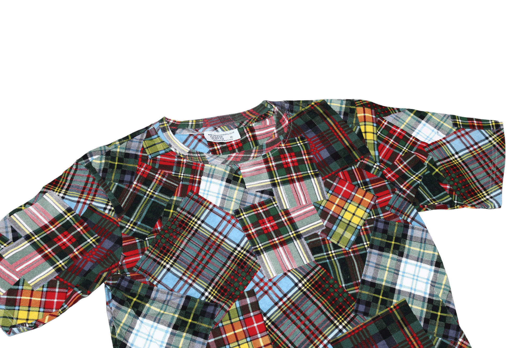 20471120 🔥Y2K SCOTTS design tartan patchwork grunge punk t-shirt Size US M / EU 48-50 / 2 - 2 Thumbnail