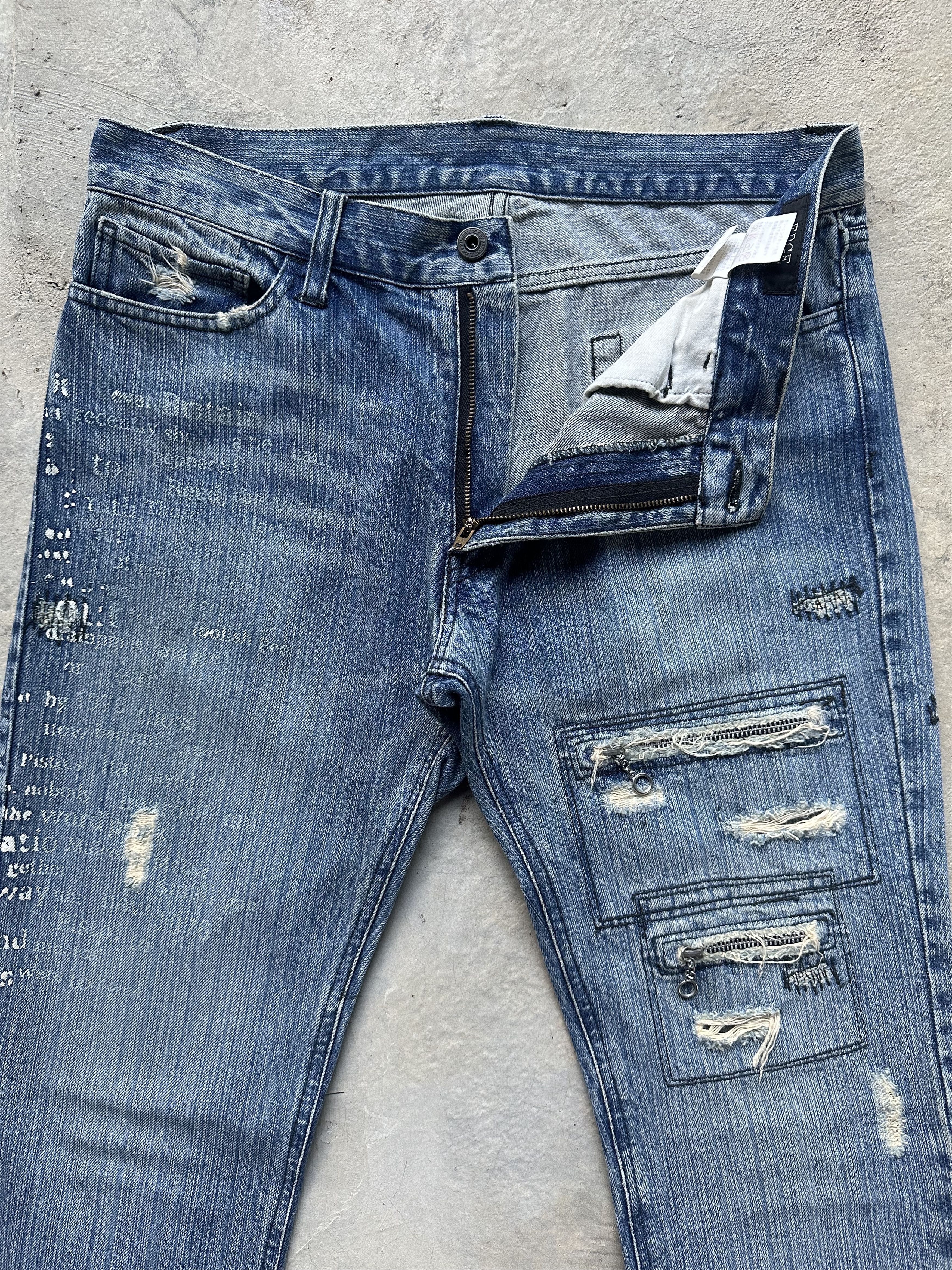 If Six Was Nine Differency by Rupert Edge Mud Paint Patchwork Denim Jeans Size US 30 / EU 46 - 4 Thumbnail
