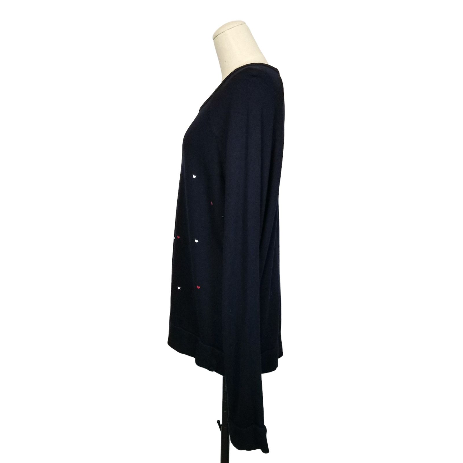 Sundry Sundry Heart Print Navy Blue Raglan Sweatshirt Sz 2 Size M / US 6-8 / IT 42-44 - 4 Thumbnail