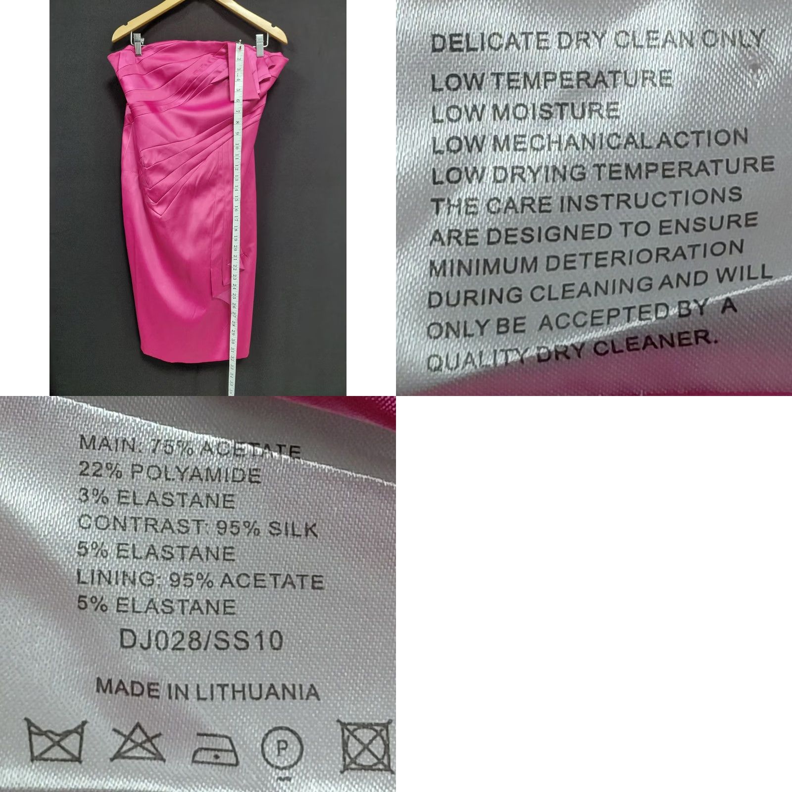 Karen Millen KAREN MILLEN ENGLAND Skirt Womens 12 Pink Acetate Silk Blend Pencil Size Size 34" / US 12 / IT 48 - 8 Thumbnail