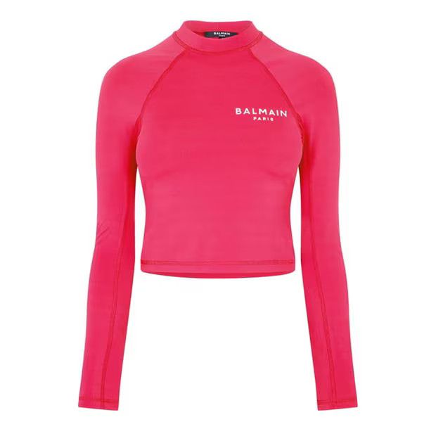 Balmain o1g2r1mq0924 Long Sleeve Training Tops in Pink Size M / US 6-8 / IT 42-44 - 1 Thumbnail