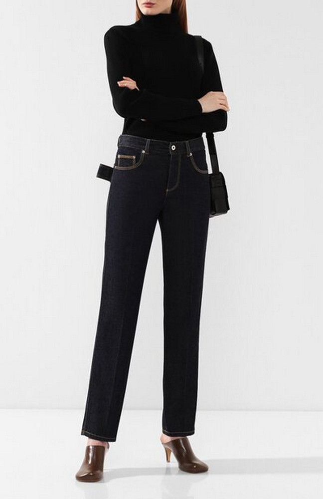 Bottega Veneta BOTTEGA VENETA navy blue straight leg jeans 38 IT / 2 US Size 26" / US 2 / IT 38 - 3 Thumbnail