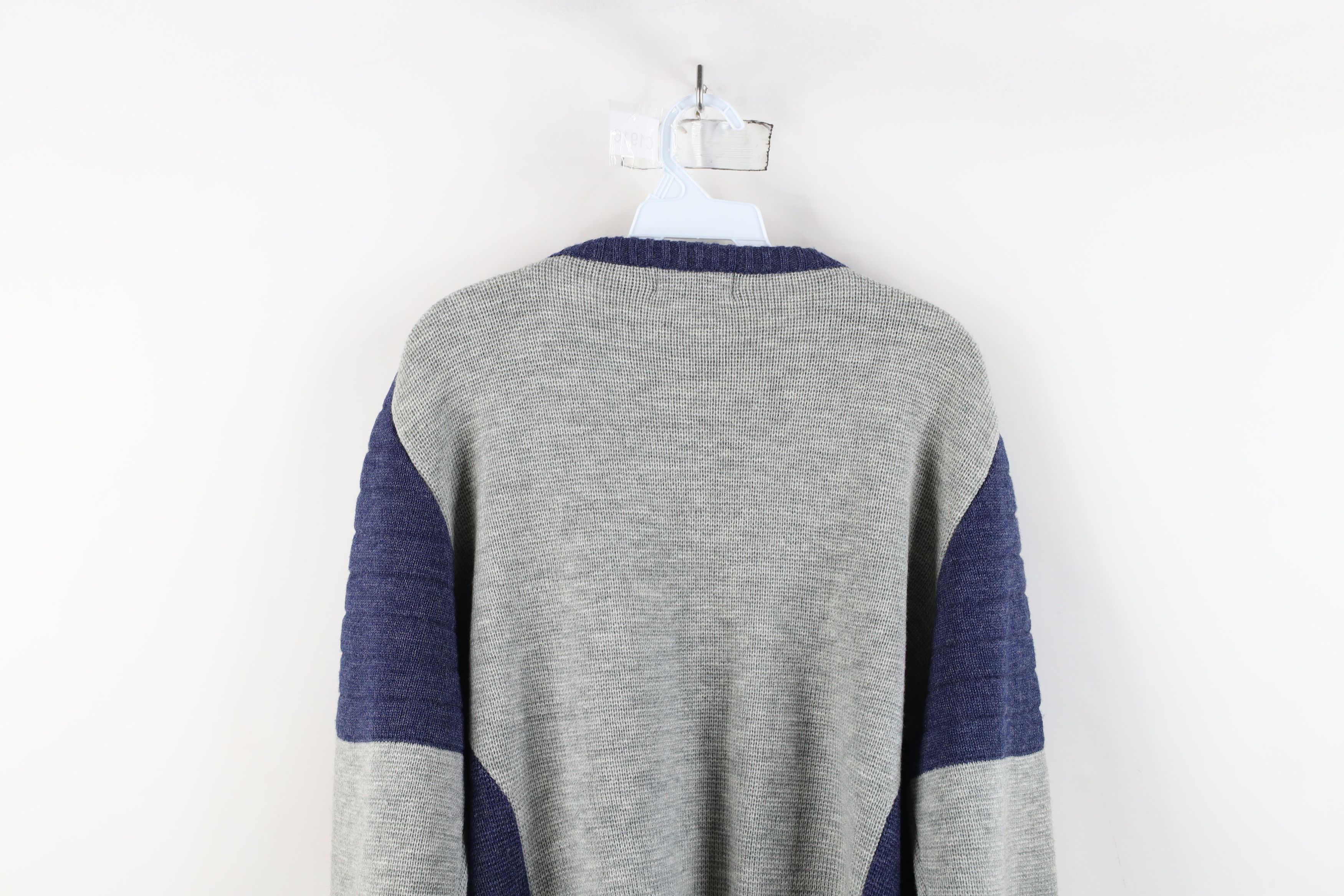 Vintage Vintage 90s Streetwear Ribbed Knit Crewneck Sweater Acrylic Size US XL / EU 56 / 4 - 10 Thumbnail