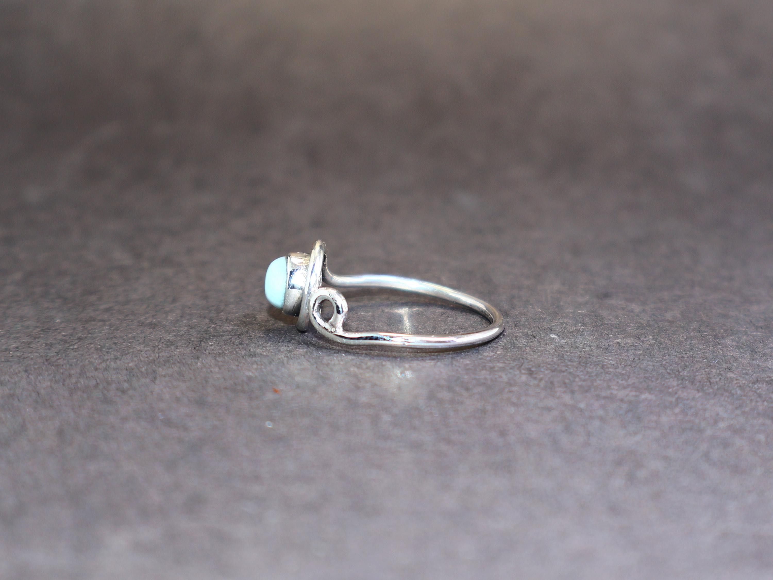 Handmade Larimar ring, Womens Jewelry, Handmade sterling Silver ring, Size ONE SIZE - 4 Thumbnail