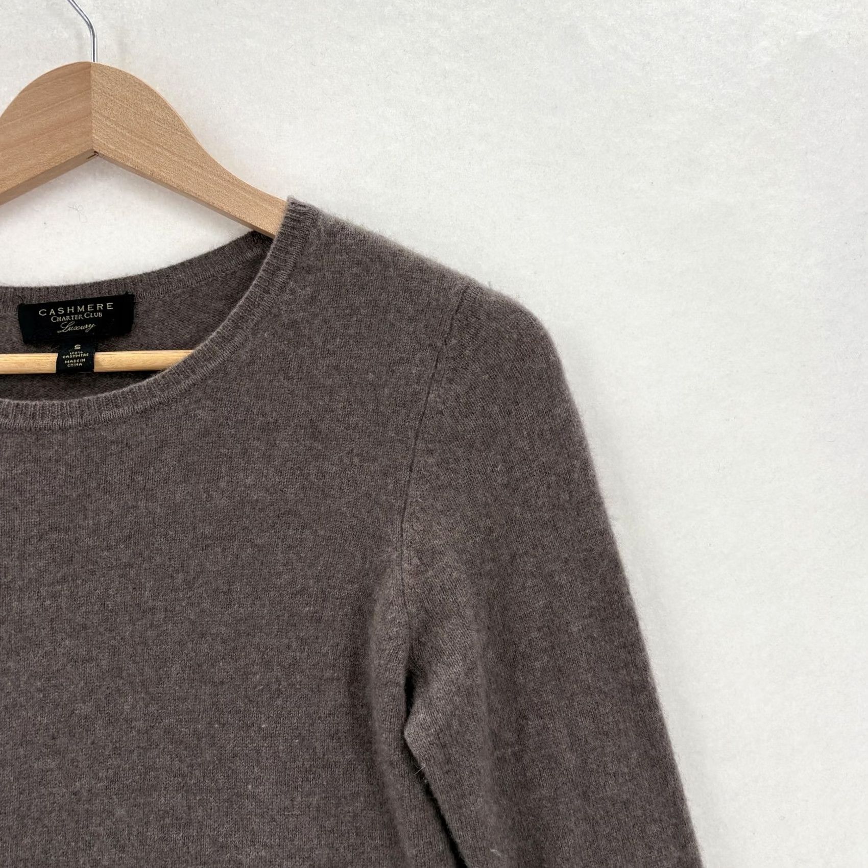 Charter Club Charter Club Sweater Womens Small Brown 100% Cashmere Crew Neck Lightweight Pullover Knit Casual Mens Womens Girls Boys Size S / US 4 / IT 40 - 2 Thumbnail