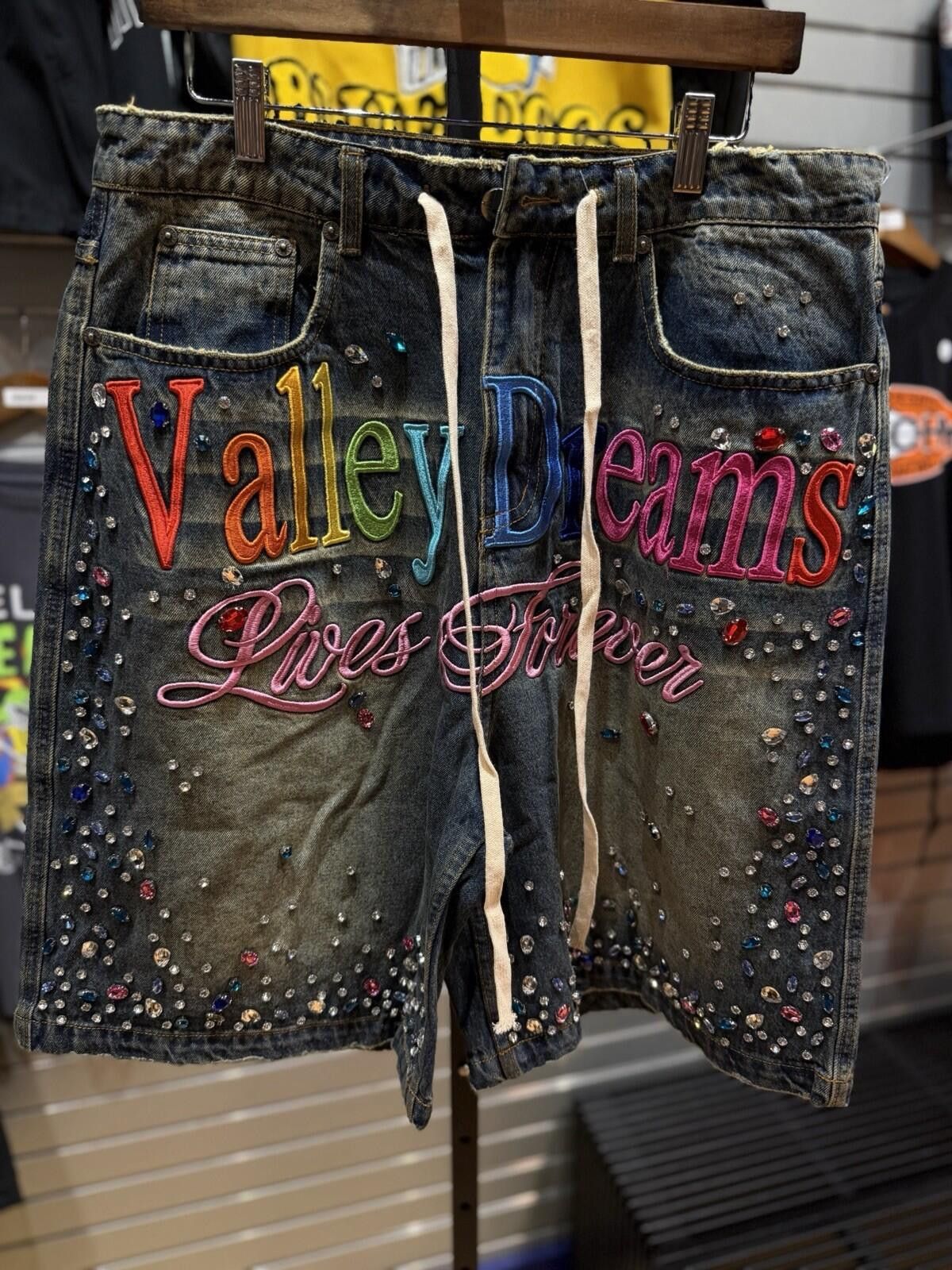 Vale Valley Blue Denim Stone Crystal Shorts Size 30 (Brand New) Size US 30 / EU 46 - 3 Thumbnail