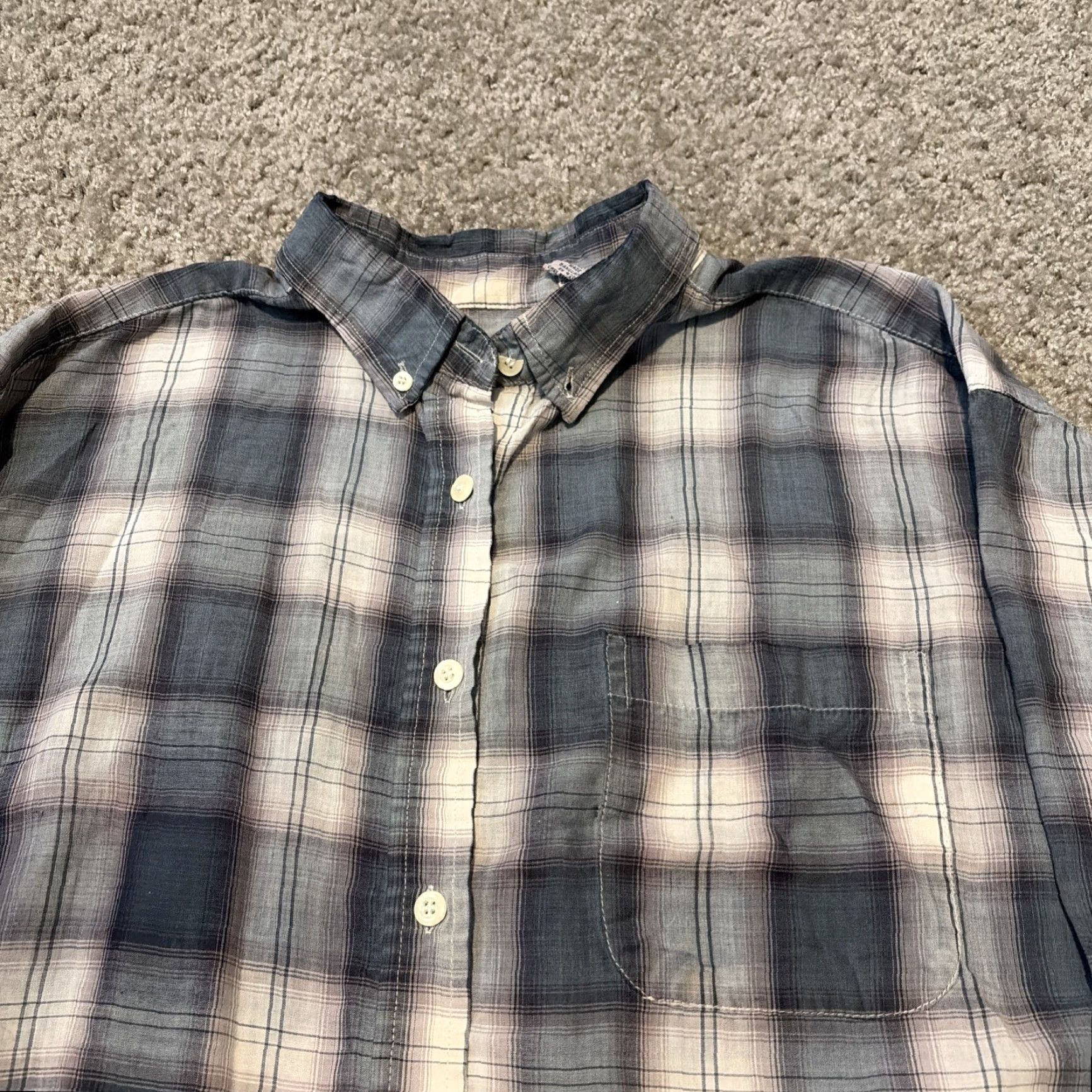 Vintage VINTAGE 90s Green White Plaid Flannel Shirt Button-Down Separate Issue Men L Regular Long Sleeve Mens Size US L / EU 52-54 / 3 - 3 Thumbnail
