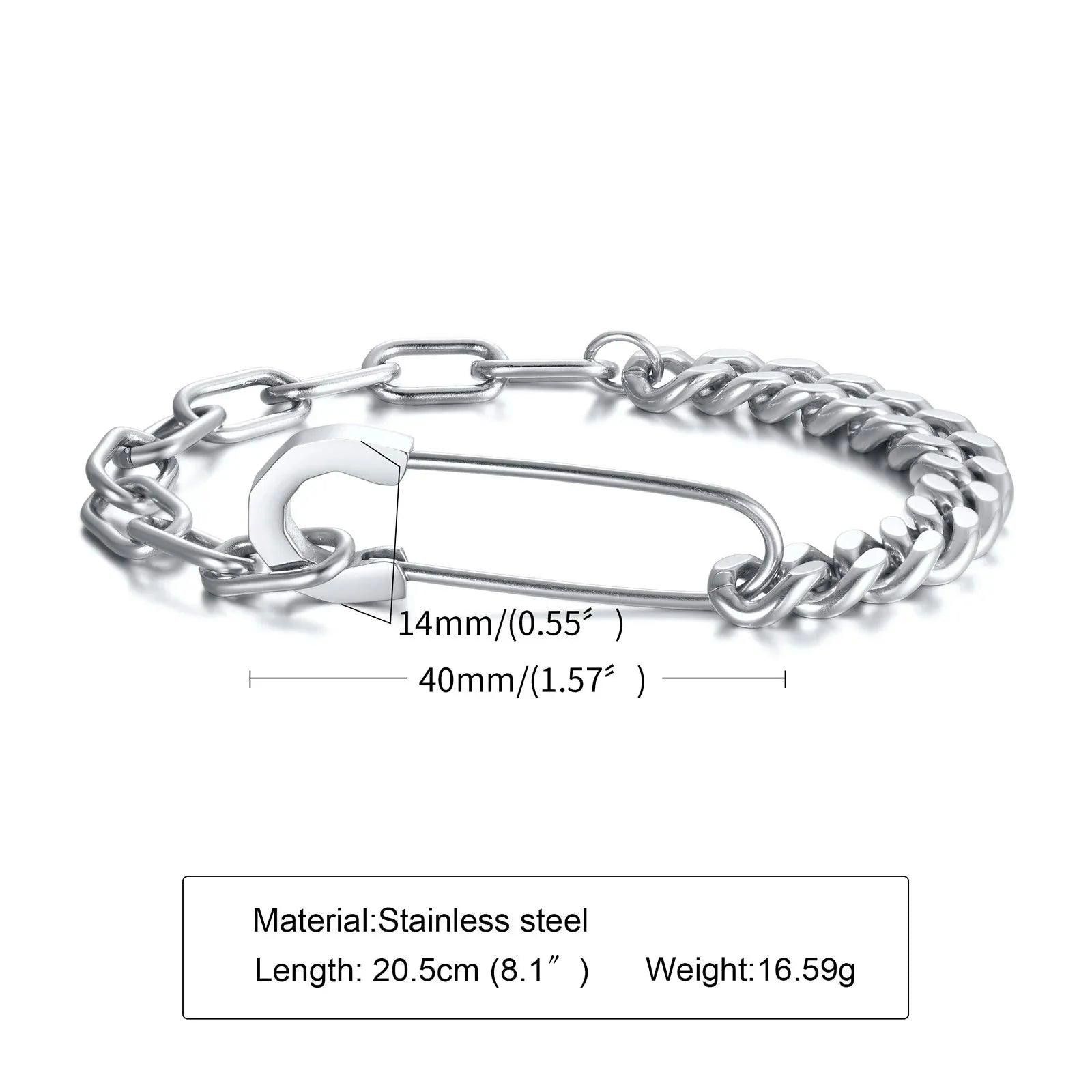 Other Stainless Steel Safety Pin Bracelet Size ONE SIZE - 6 Thumbnail