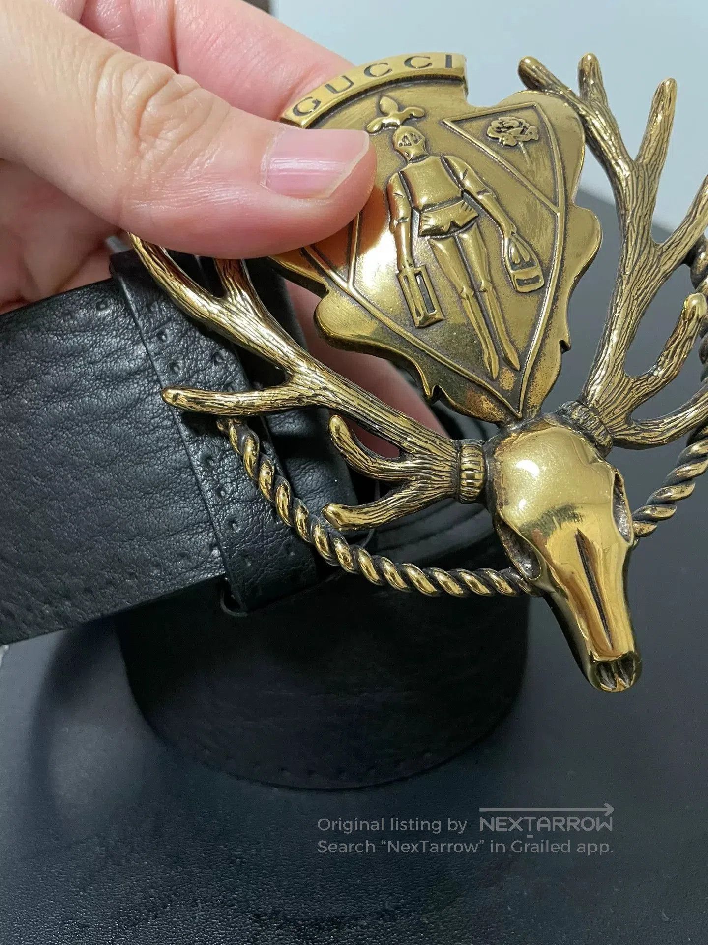 Gucci Gucci Gold Deer Head Belt 2017FW. Size ONE SIZE - 4 Thumbnail
