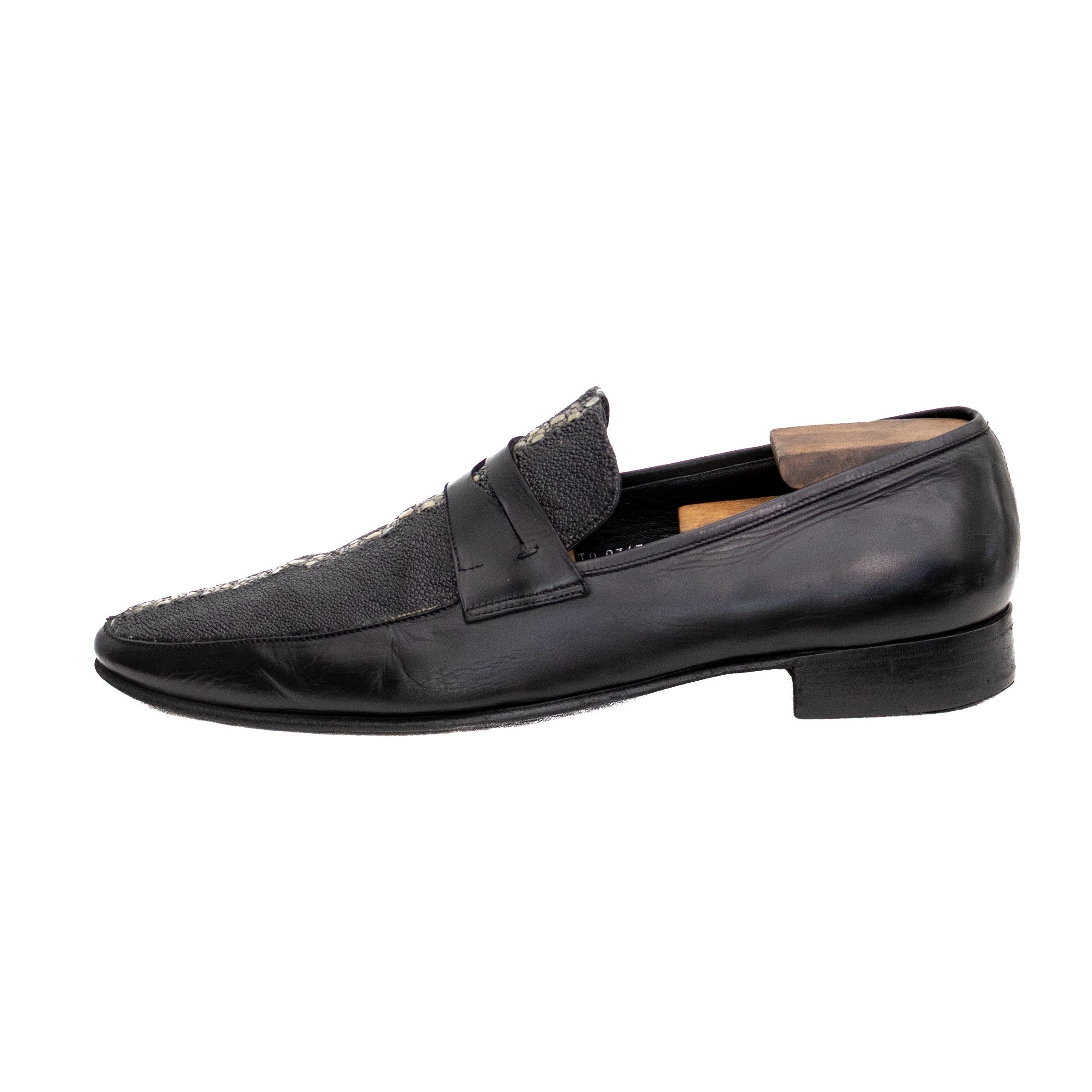 Salvatore Ferragamo Salvatore Ferragamo Stingray Leather Loafers Black US 12 D Size US 12 / EU 45 - 2 Thumbnail