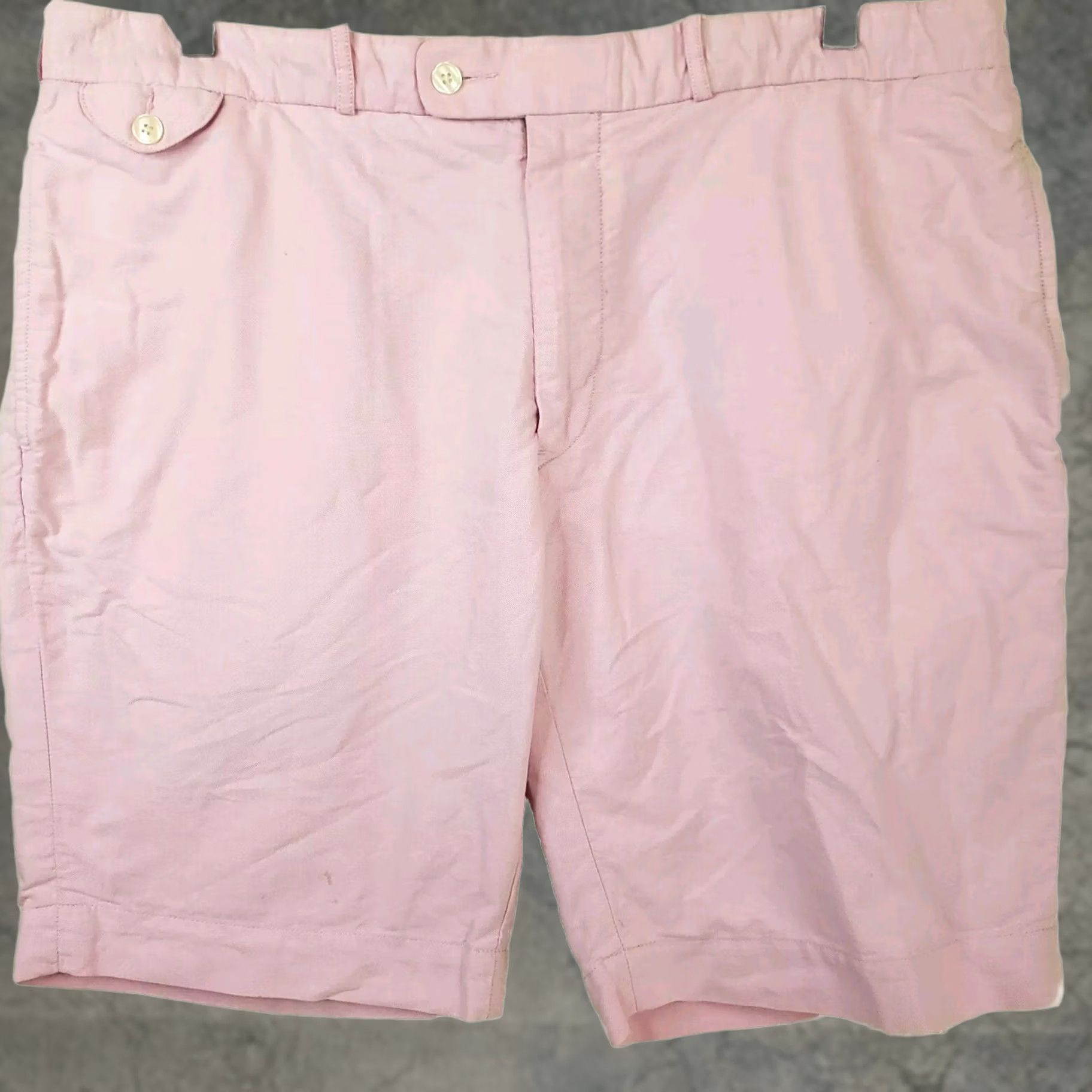 Polo Ralph Lauren Polo Ralph Lauren Mens Chino Shorts Pink 40 11 Inseam 11 5-Pocket Birddog Logo Linen Look Lightweight Belted Classic Rise Mid-Blue? Actually Pink Size US L / EU 52-54 / 3 - 1 Thumbnail