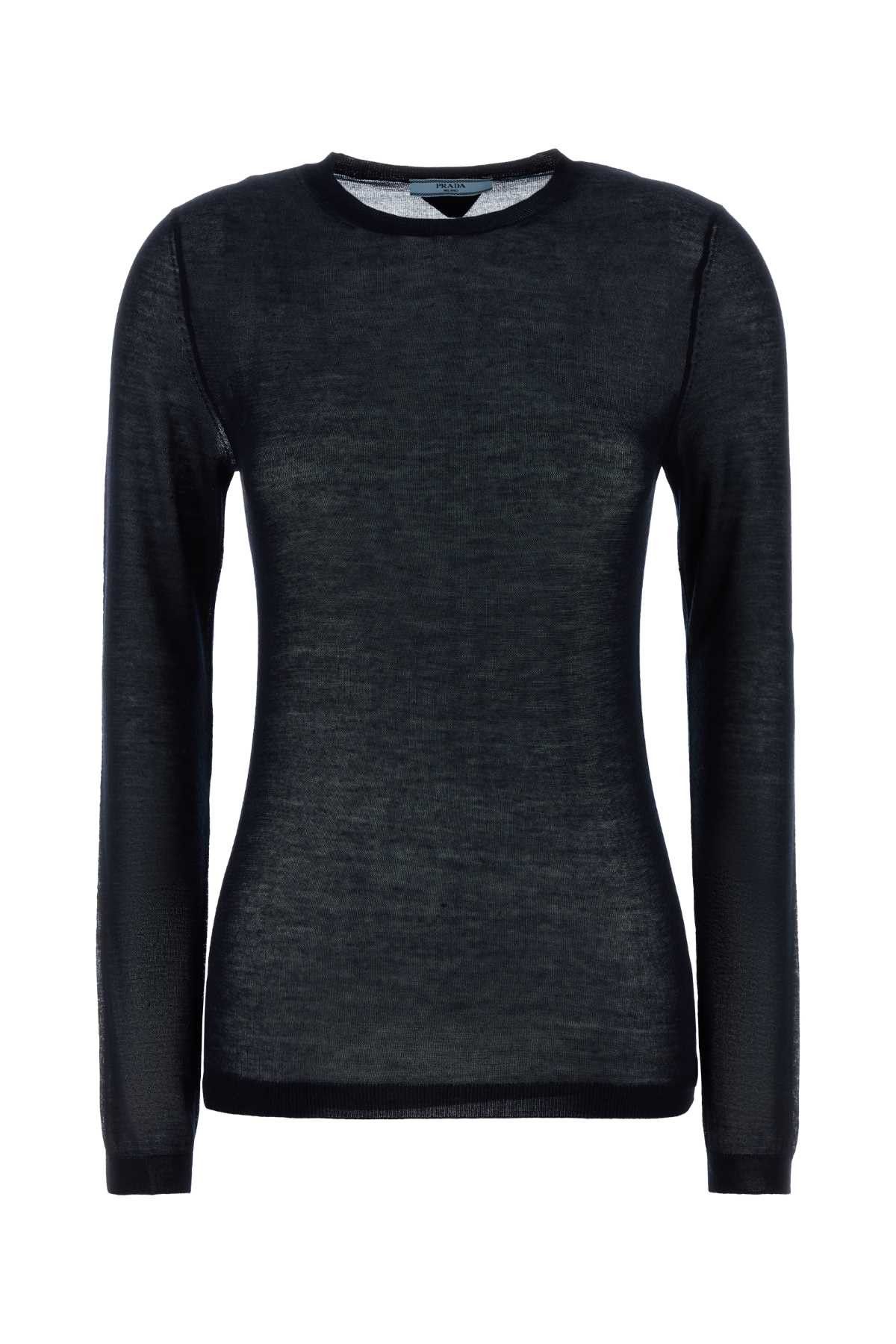 Prada Midnight Blue Cashmere Blend Sweater Size M / US 6-8 / IT 42-44 - 1 Thumbnail