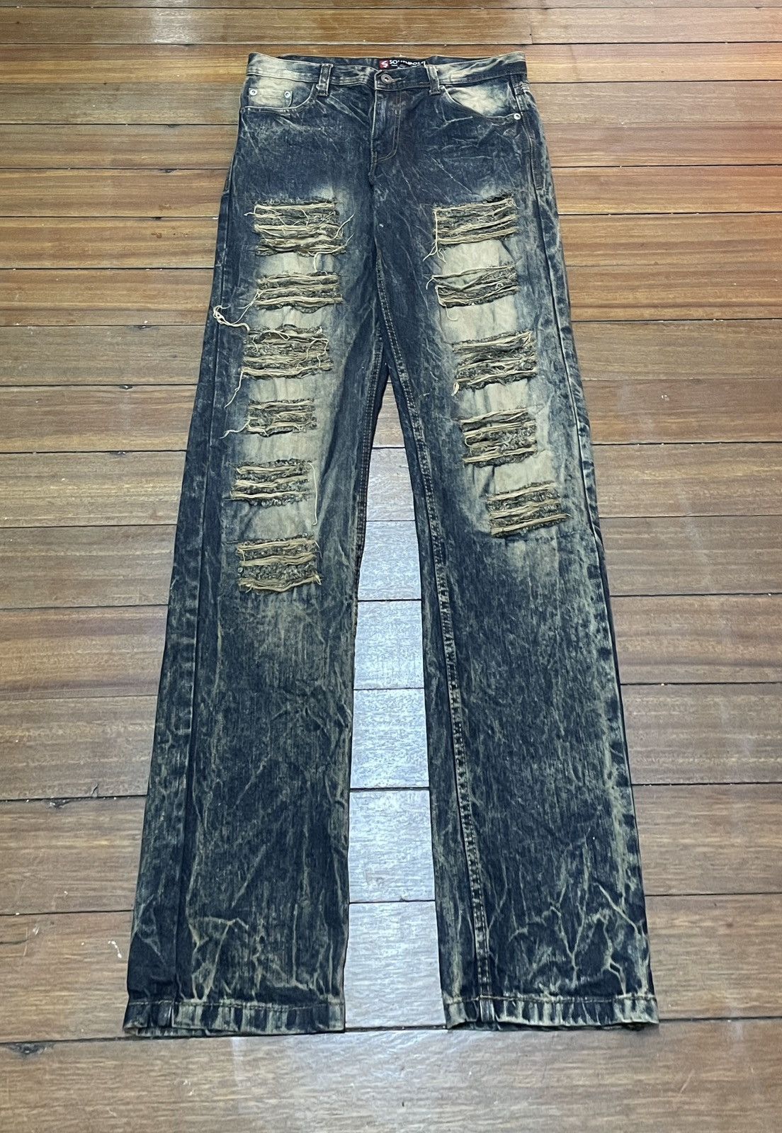 Southpole Rare Design Vintage Brand South Pole Distressed Jeans 2000s Size US 34 / EU 50 - 1 Thumbnail