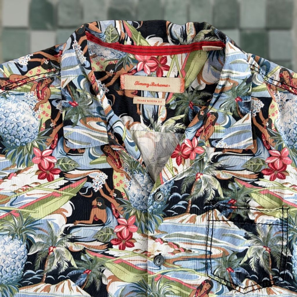 Tommy Bahama Tommy Bahama Shirt Men 2XL Hawaiian Floral Button-Up Collared Short Sleeve Multicolor Casual Island Size US XXL / EU 58 / 5 - 1 Thumbnail
