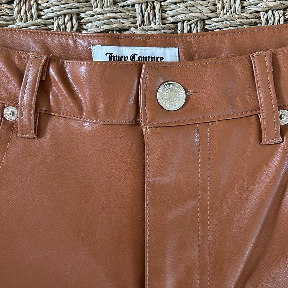 Juicy Couture JUICY COUTURE Rodeo Barrel Fit High Waist Faux Leather Pants Size 27" / US 4 / IT 40 - 6 Thumbnail