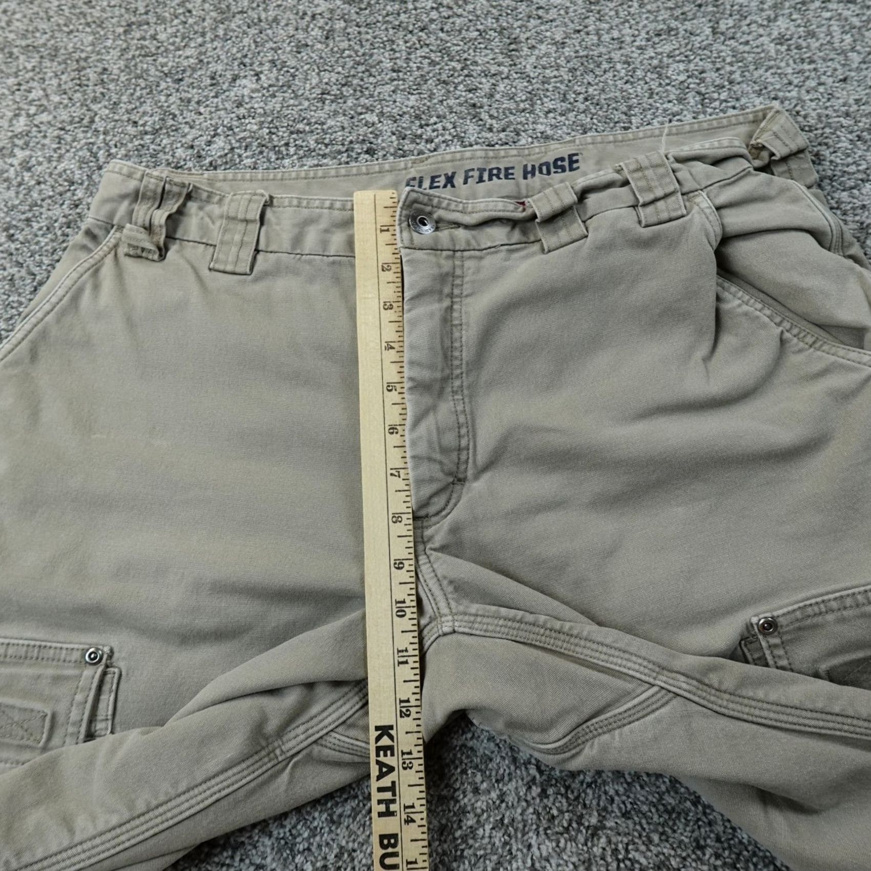Vintage Duluth Pants Mens 38X30 Beige Brown Flex Fire Hose Cargo Utility Work Stretch Pants Size US 38 / EU 54 - 5 Thumbnail