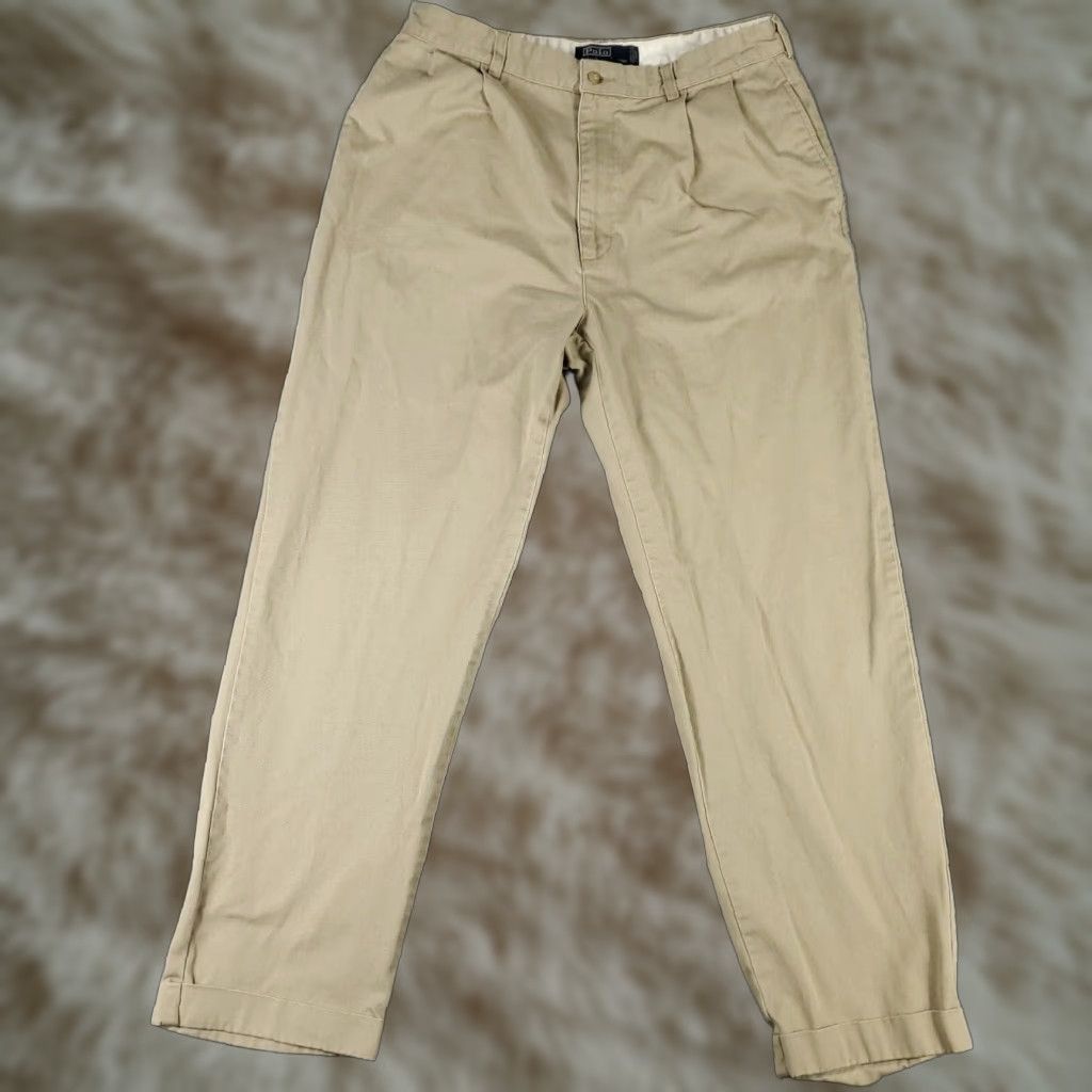 Ralph Lauren Ralph Lauren Chino Pants Mens 36x31 Beige Pleated Regular Fit Classic Workwear Size US 36 / EU 52 - 1 Thumbnail