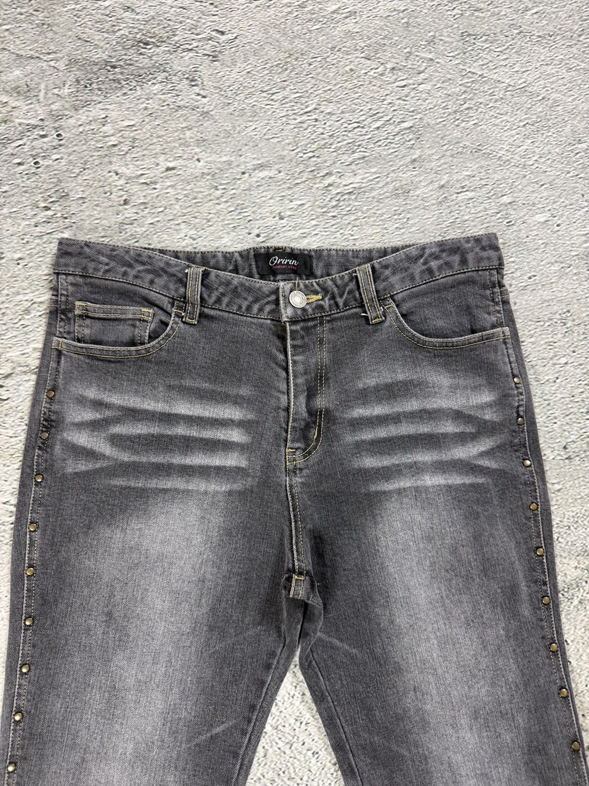Vintage Vintage Y2K flared grey jeans studded Size US 30 / EU 46 - 2 Thumbnail