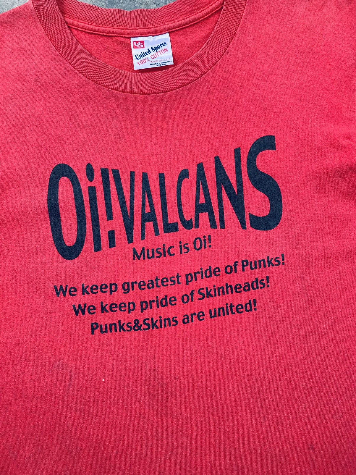 Band Tees Vintage 90s Oi Valcans Skinhead Punk Band Distressed Tees Size US M / EU 48-50 / 2 - 5 Thumbnail