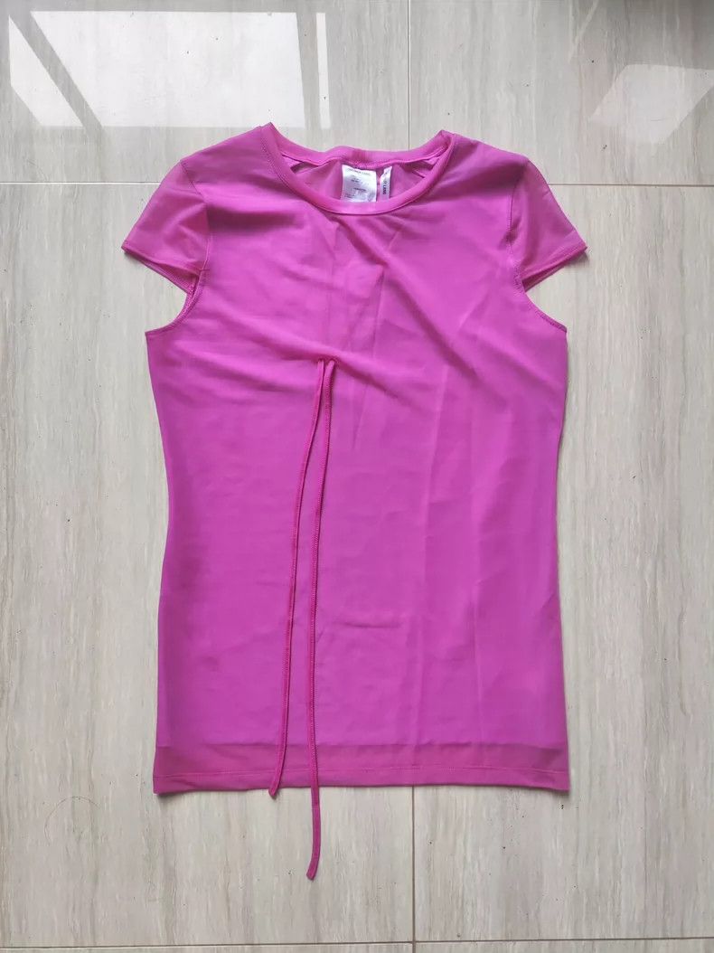 Helmut Lang HELMUT LANG Pink pampers with ruffles and short sleeves Size L / US 10 / IT 46 - 1 Thumbnail