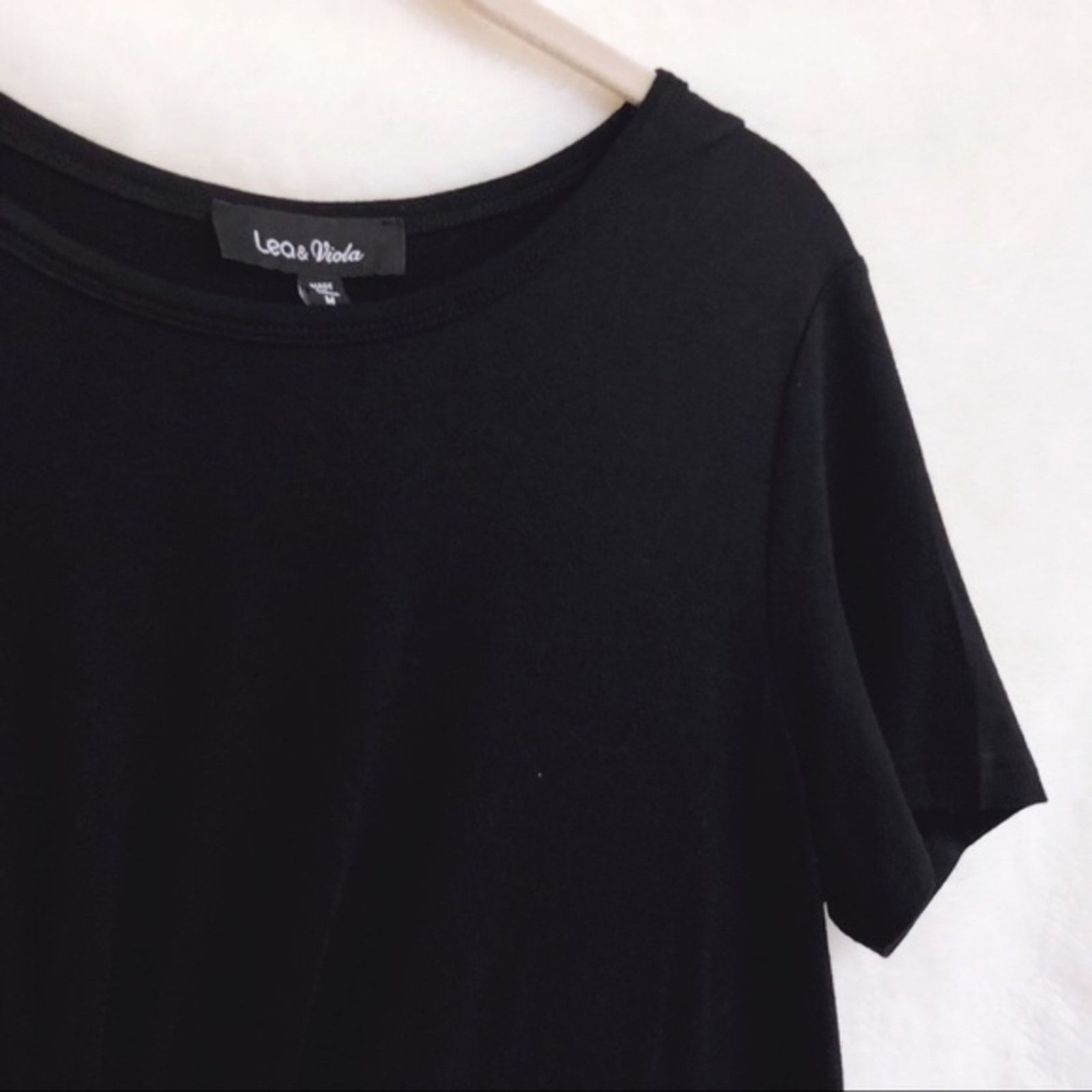 Other Lea & Viola Black Knotted Front T-Shirt Dress Size M / US 6-8 / IT 42-44 - 2 Thumbnail