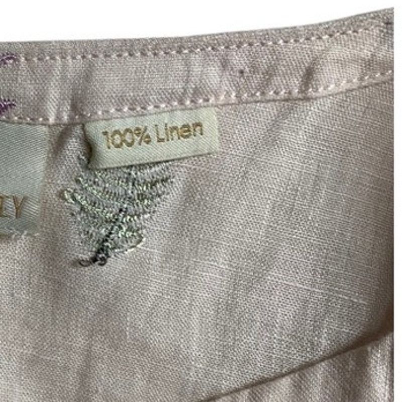 Cynthia Rowley Cynthia Rowley Linen Top Women Large Embroidered Button Back Size L / US 10 / IT 46 - 9 Thumbnail